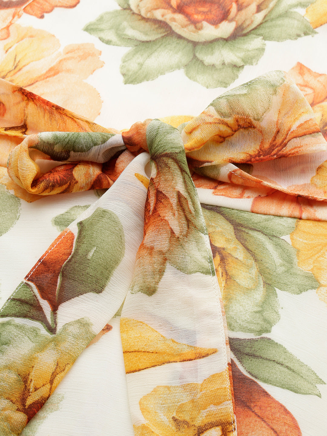 Women Floral Woven Maxi Chiffon Dress