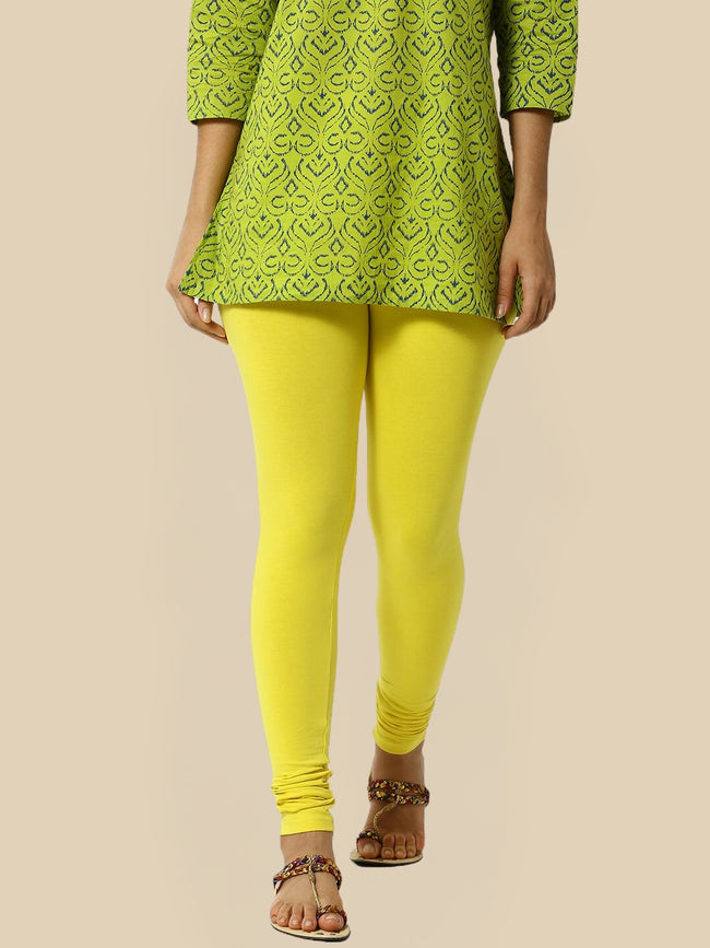 Women Yellow Casual Leggings