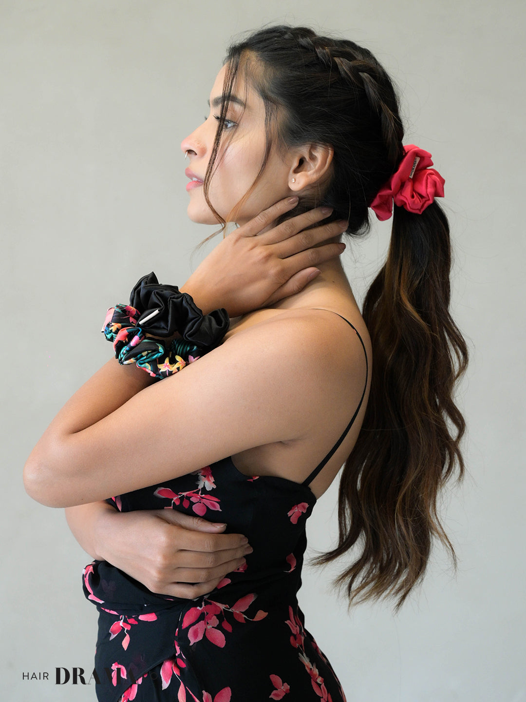 Multi Printed Satin Scrunchies Set Of 3