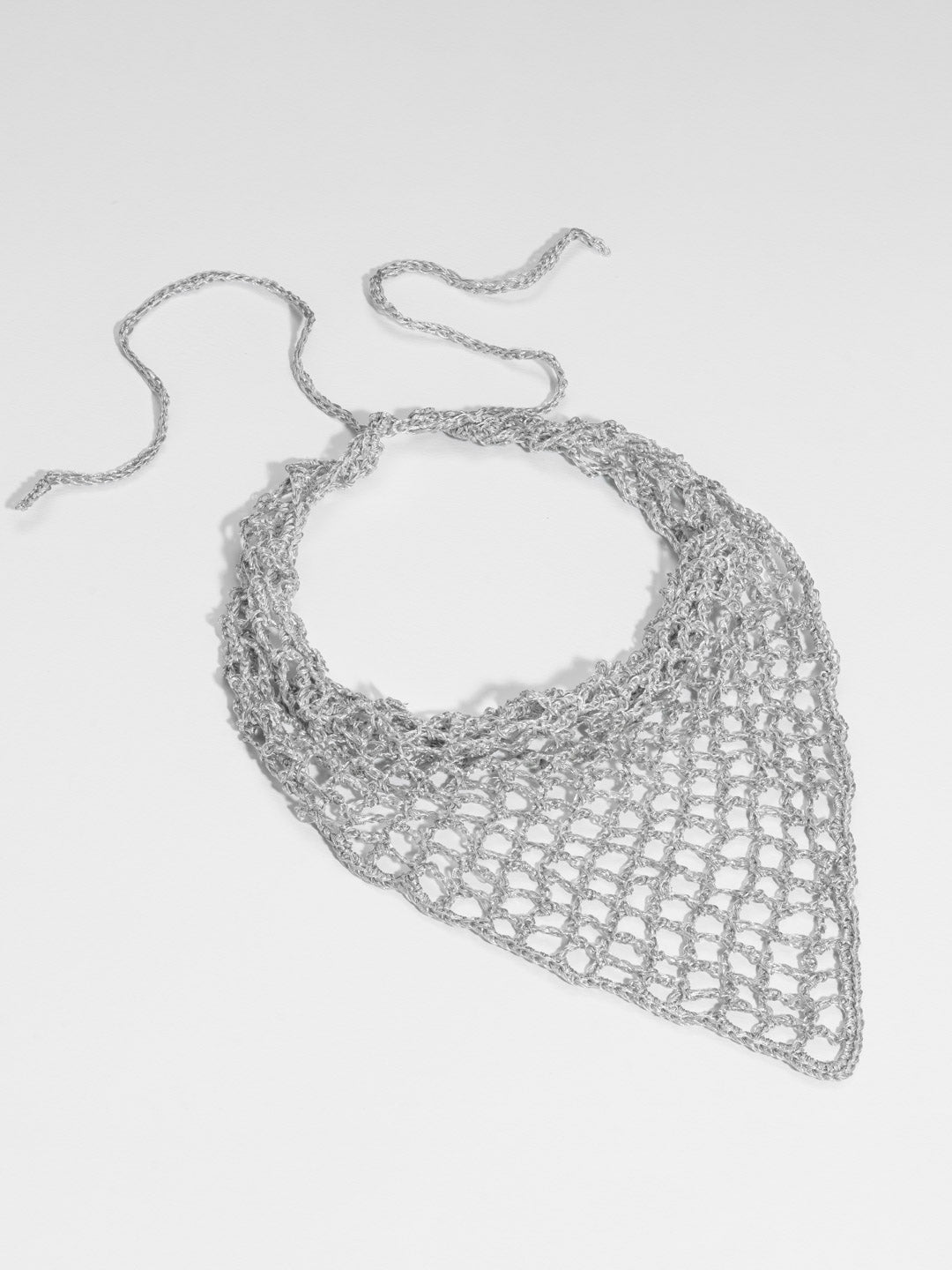 Silver Bohemian Crochet Headscarf