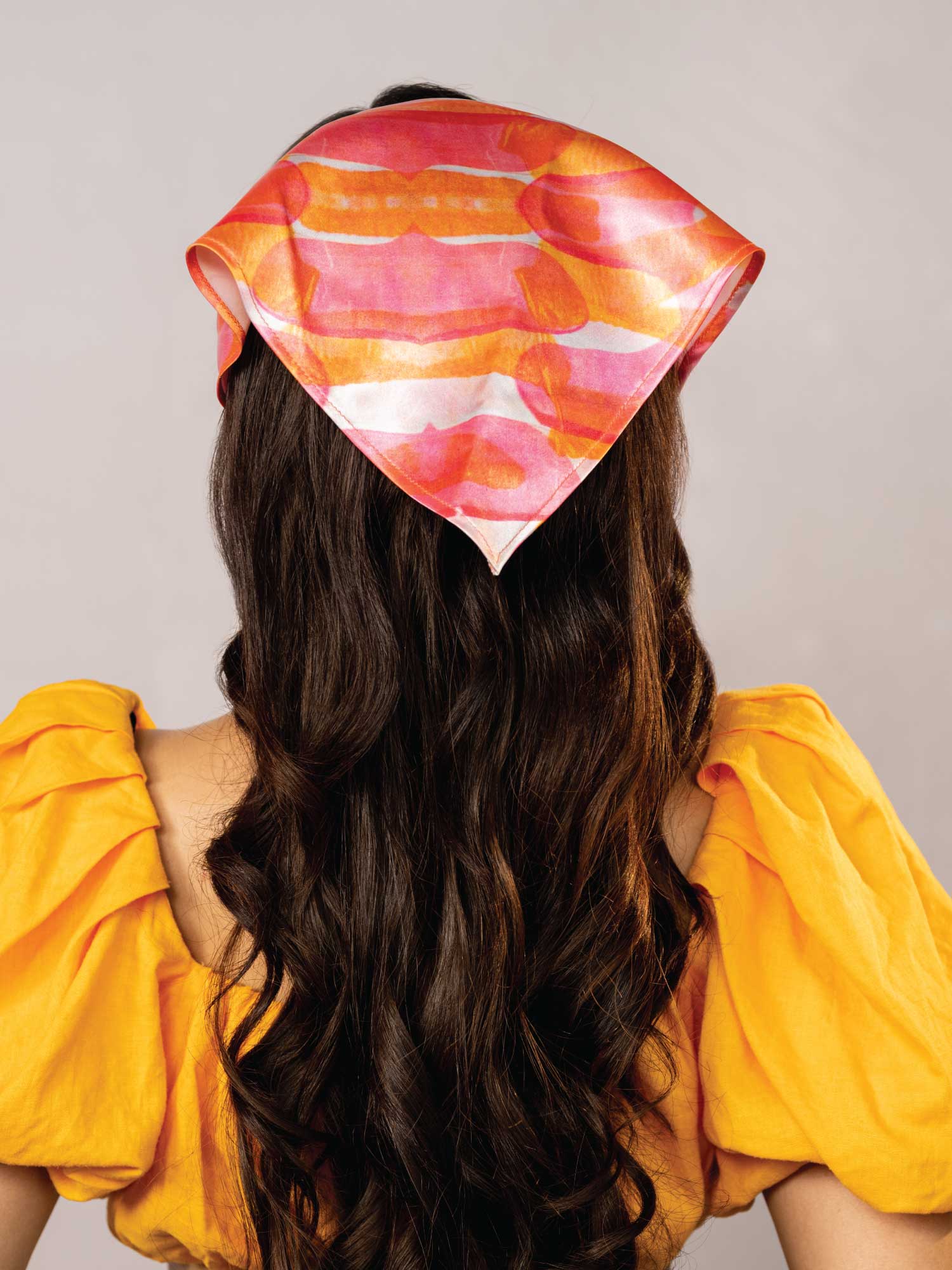 Pink Abstract Headscarf Headband with Elastic