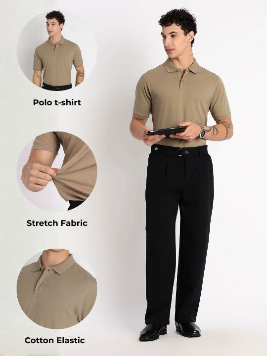 Men Premium Stretch Cotton Polo T-Shirt
