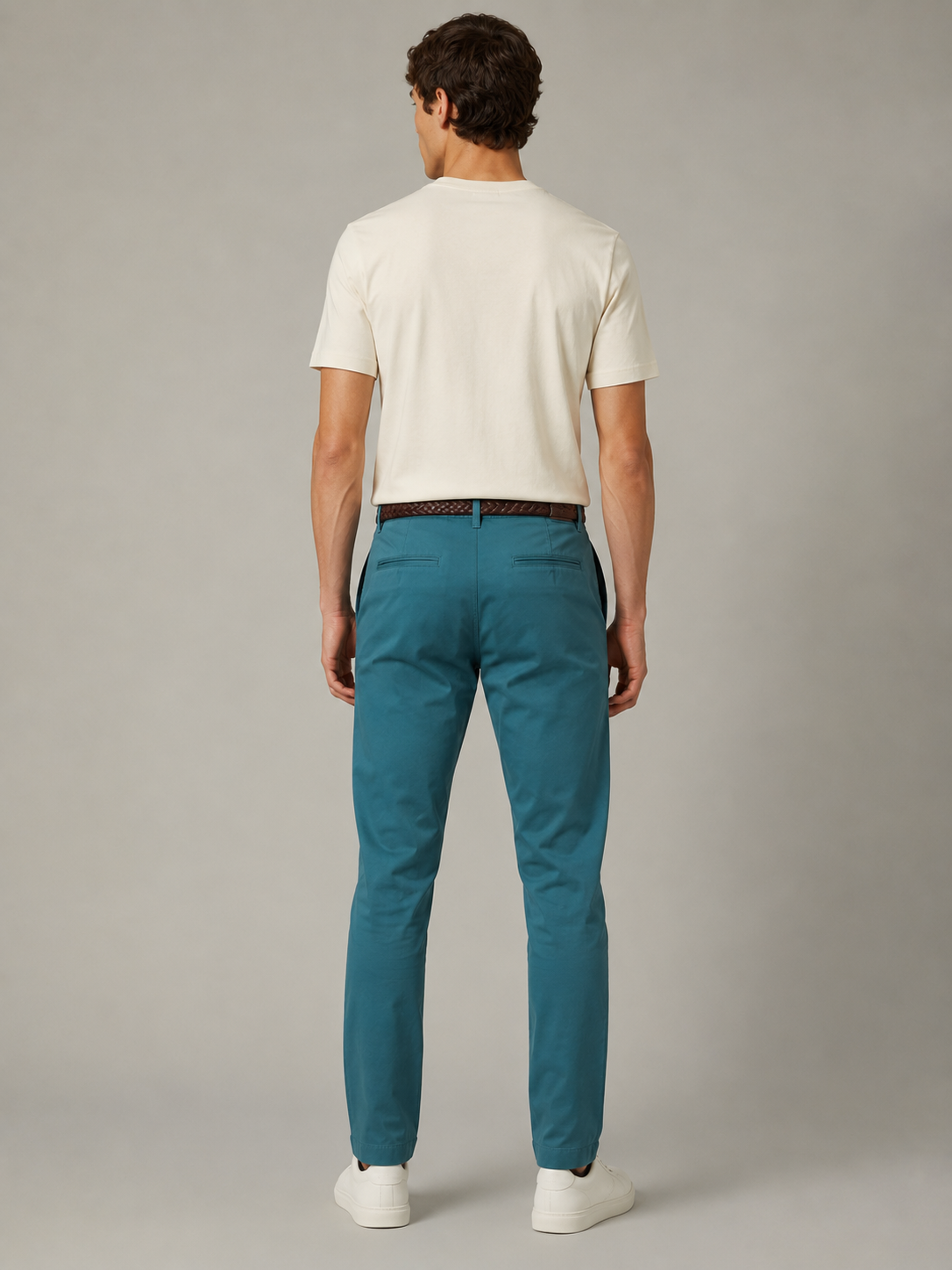 Men Teal Tailored Fit Trousers