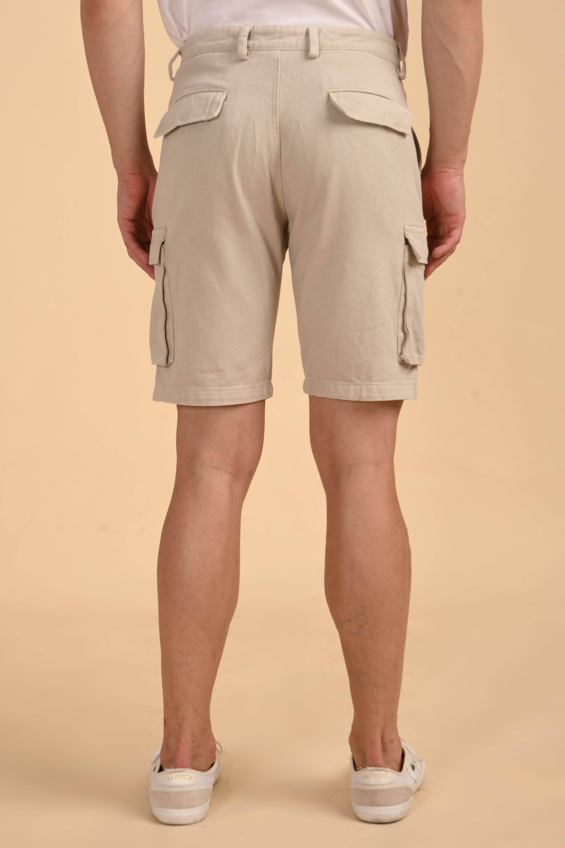 Men Tiptur Cotton Cargo Shorts Stone