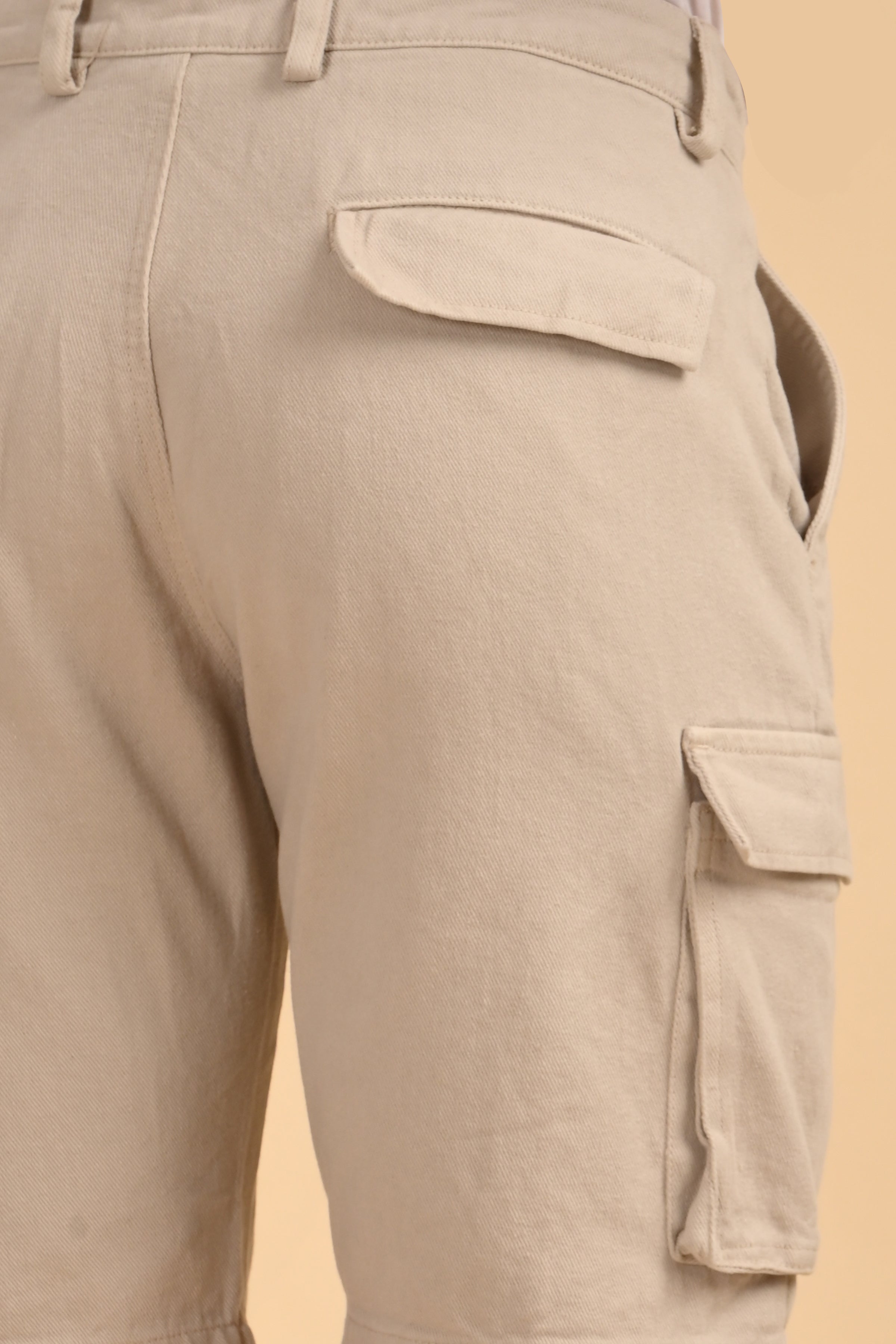 Men Tiptur Cotton Cargo Shorts Stone