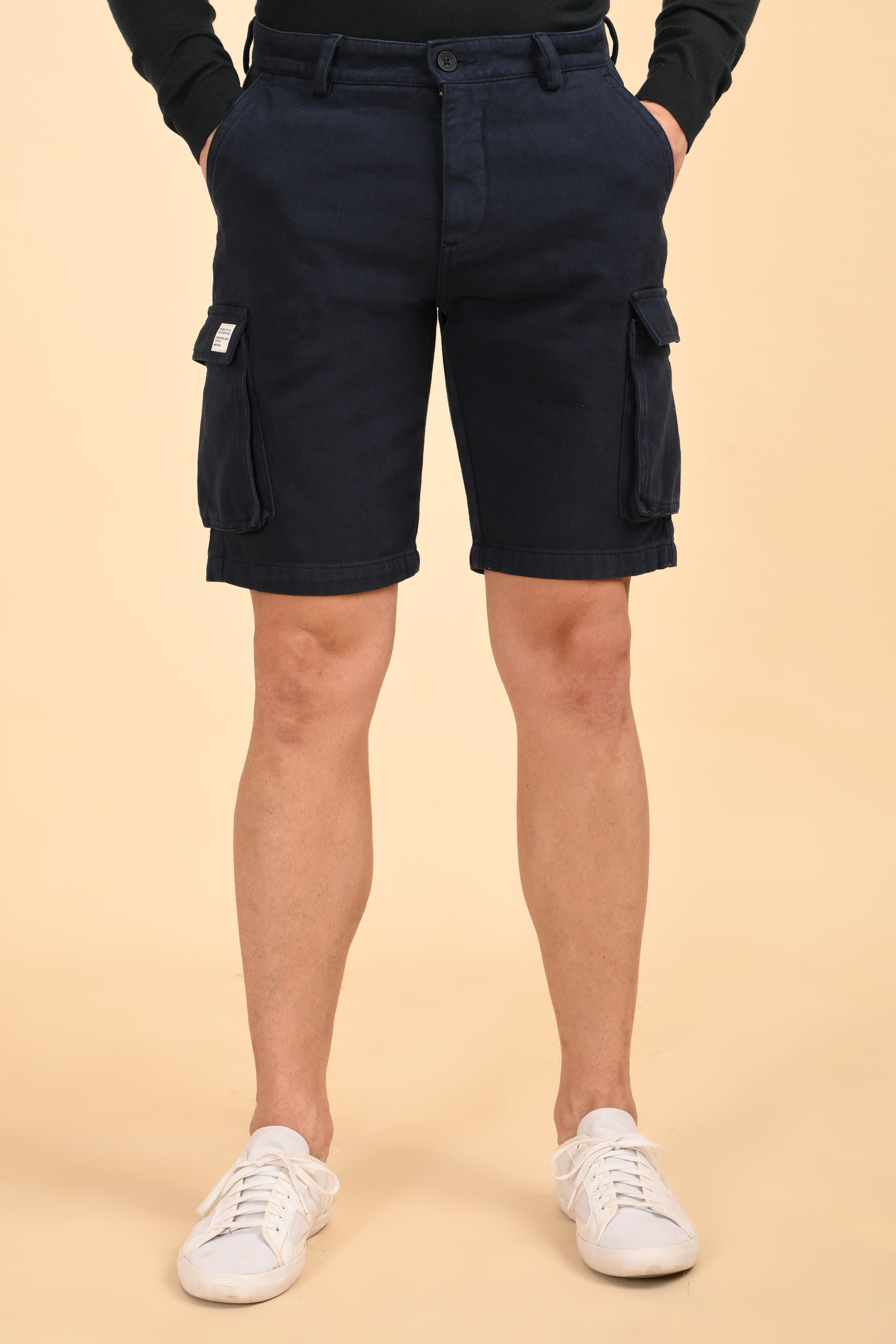 Men Tiptur Cotton Cargo Shorts Navy
