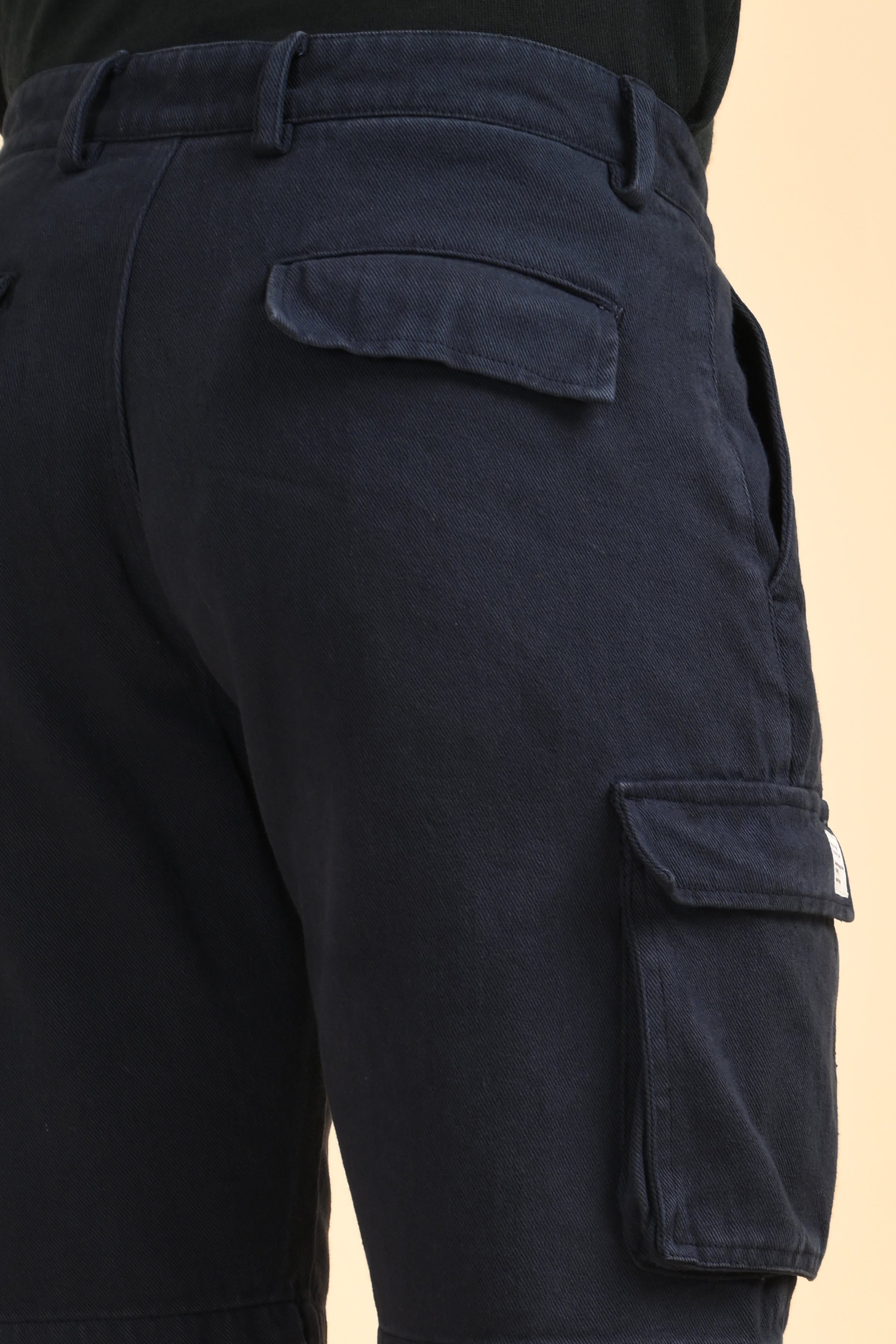 Men Tiptur Cotton Cargo Shorts Navy