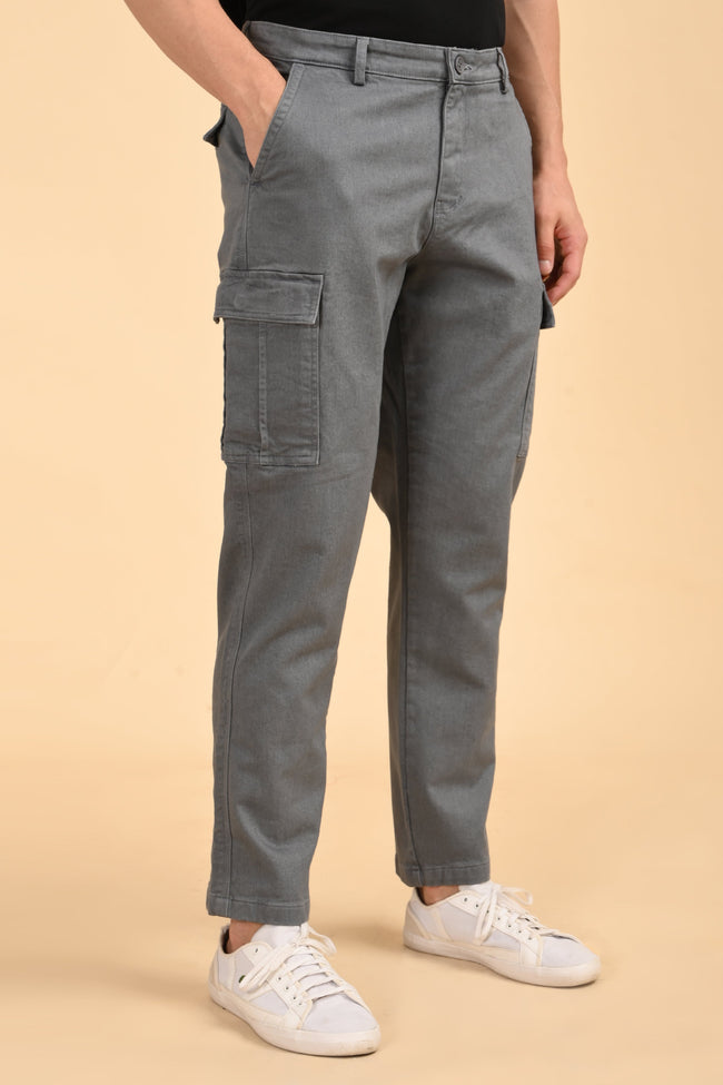 Men Denim Cargo Trousers