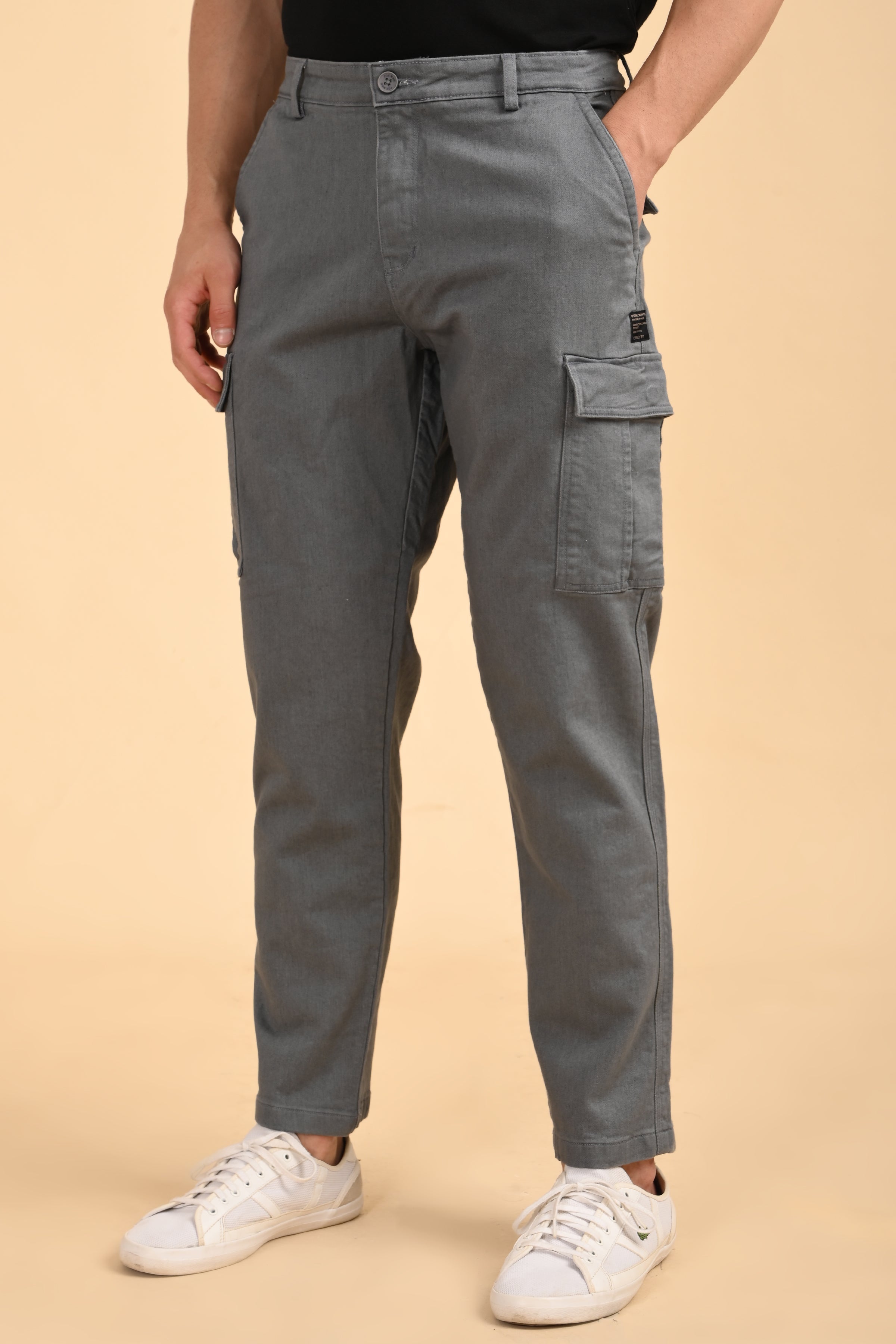 Men Denim Cargo Trousers