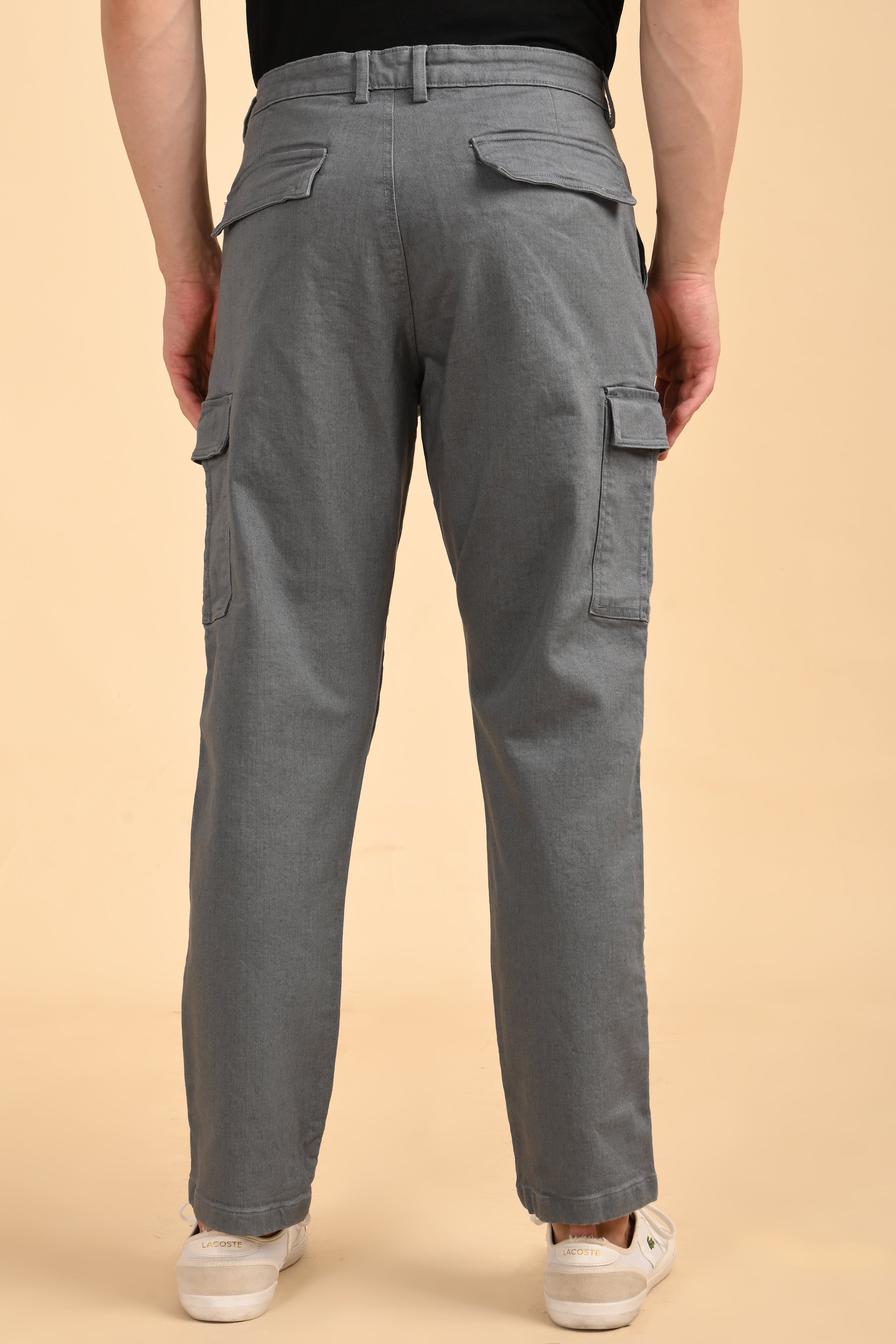 Men Denim Cargo Trousers