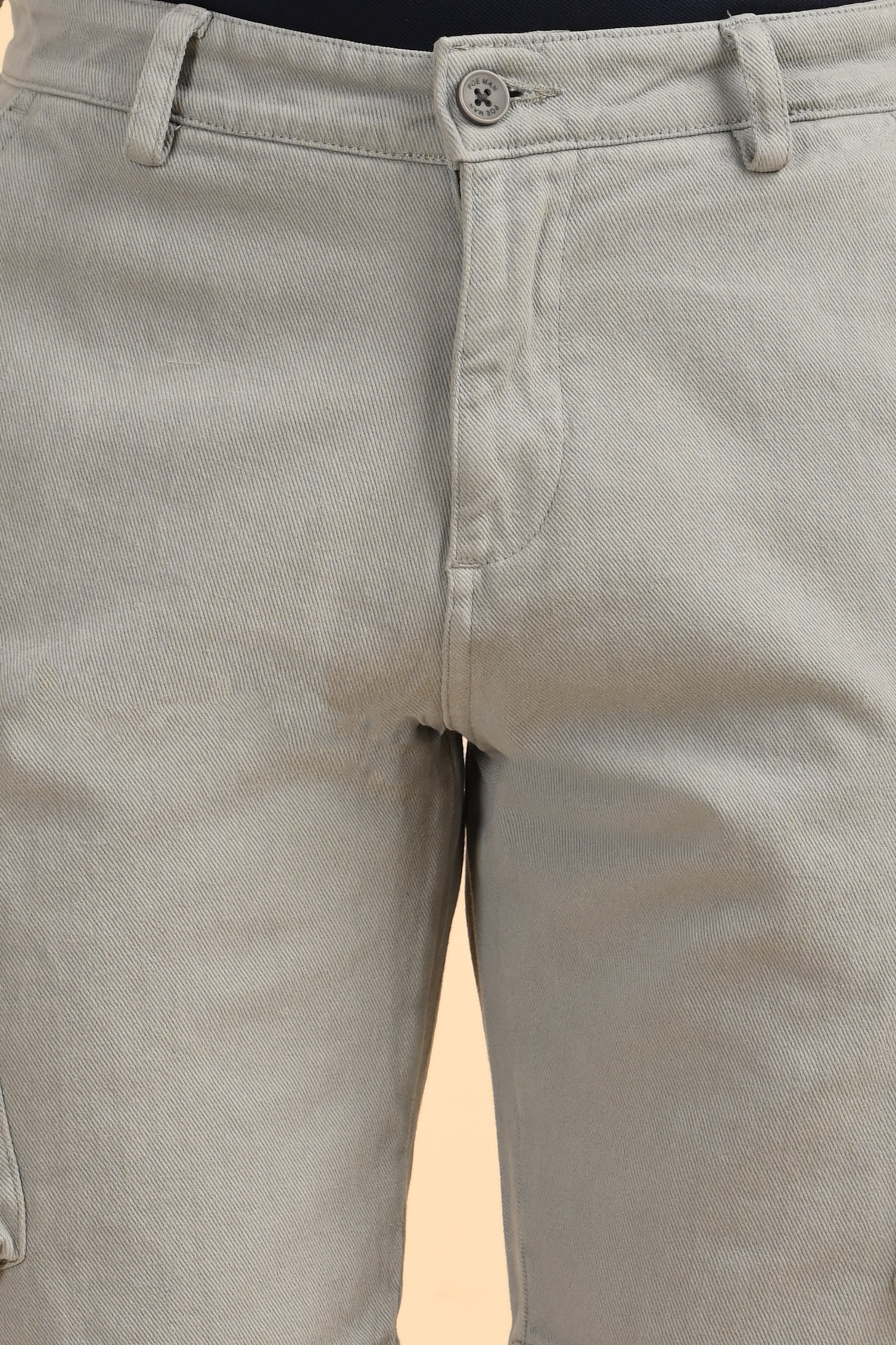 Men Tiptur Cotton Cargo Shorts Lt Grey