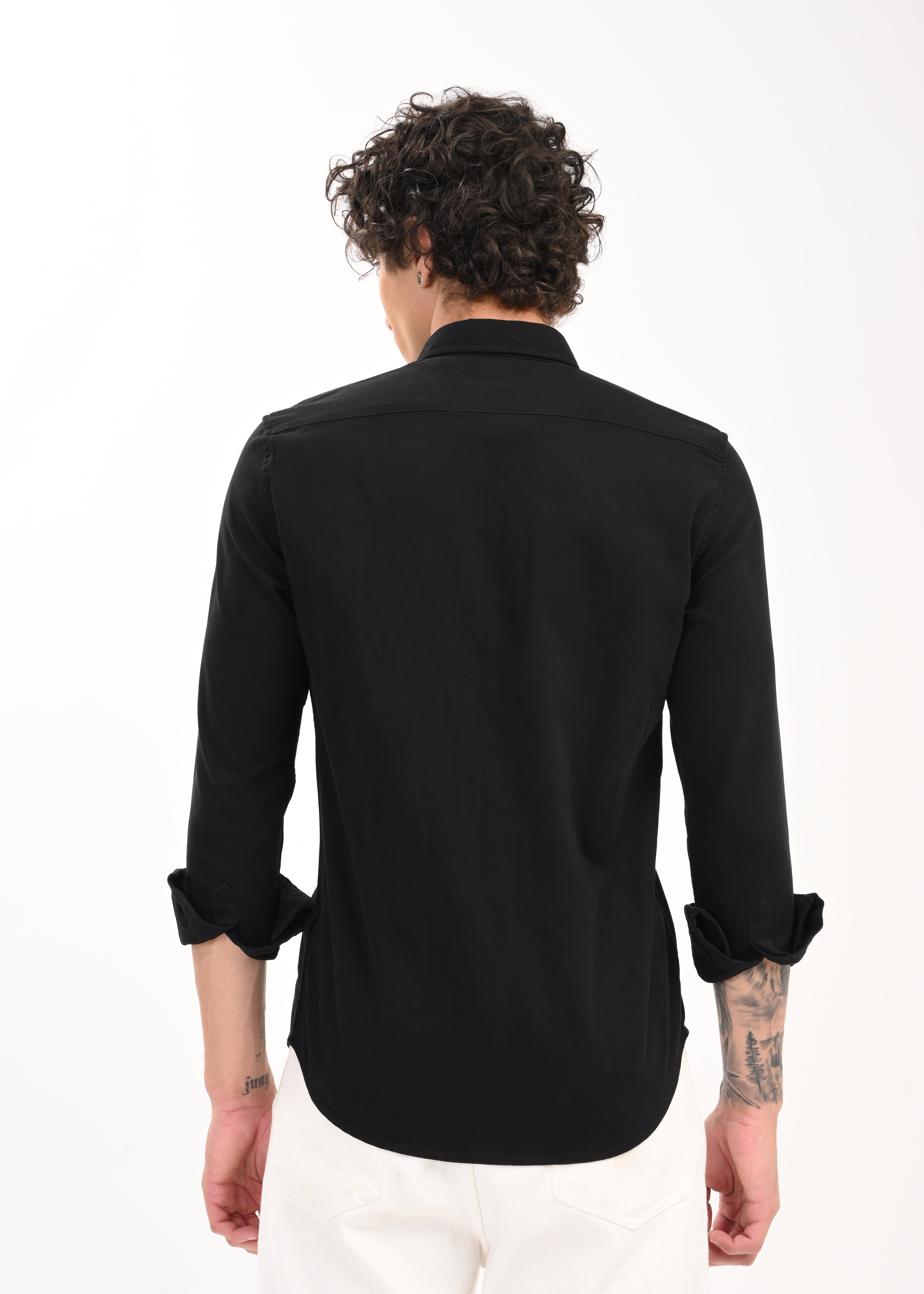 Men Black Everyday Essential Solid Shirt