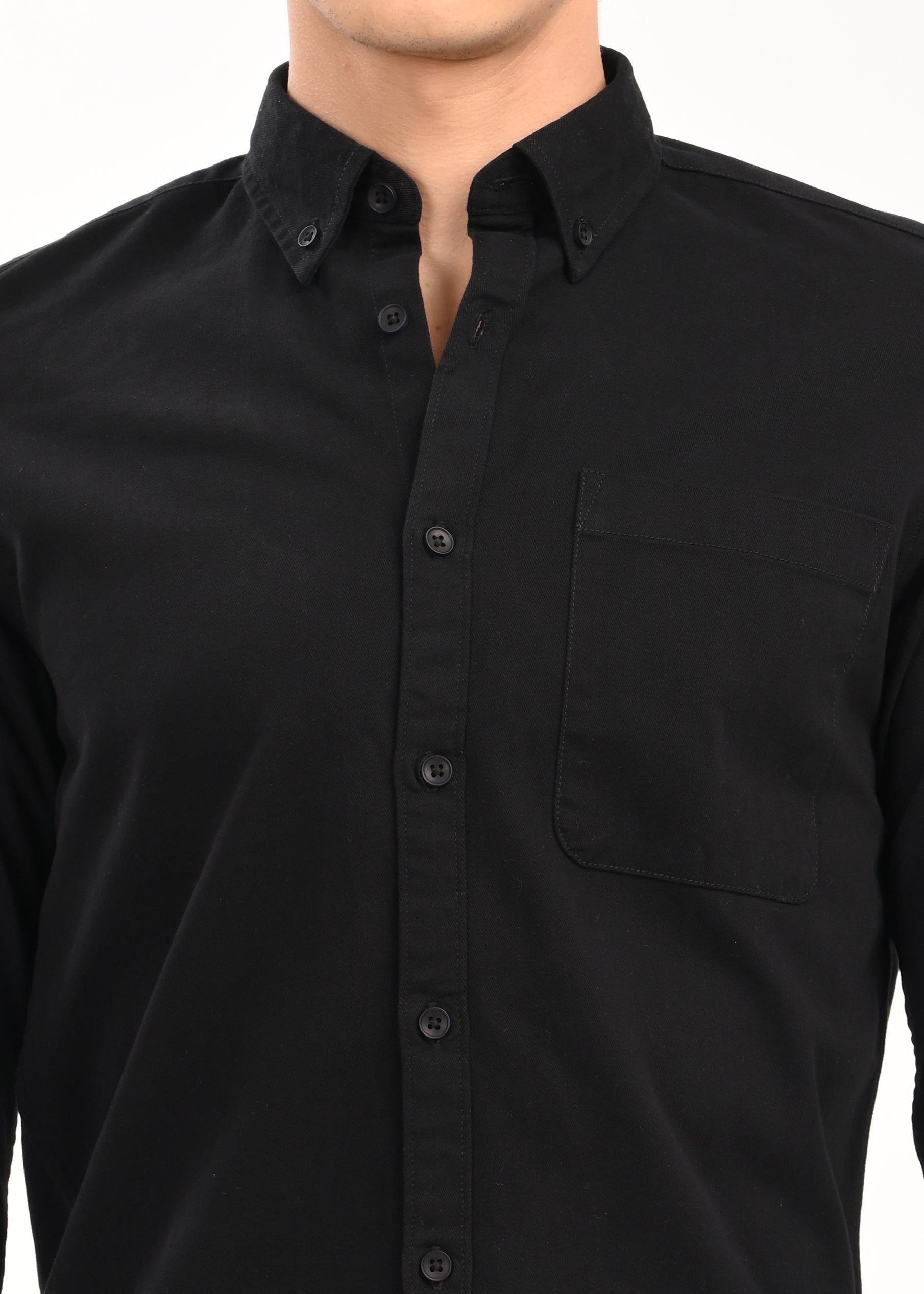 Men Black Everyday Essential Solid Shirt