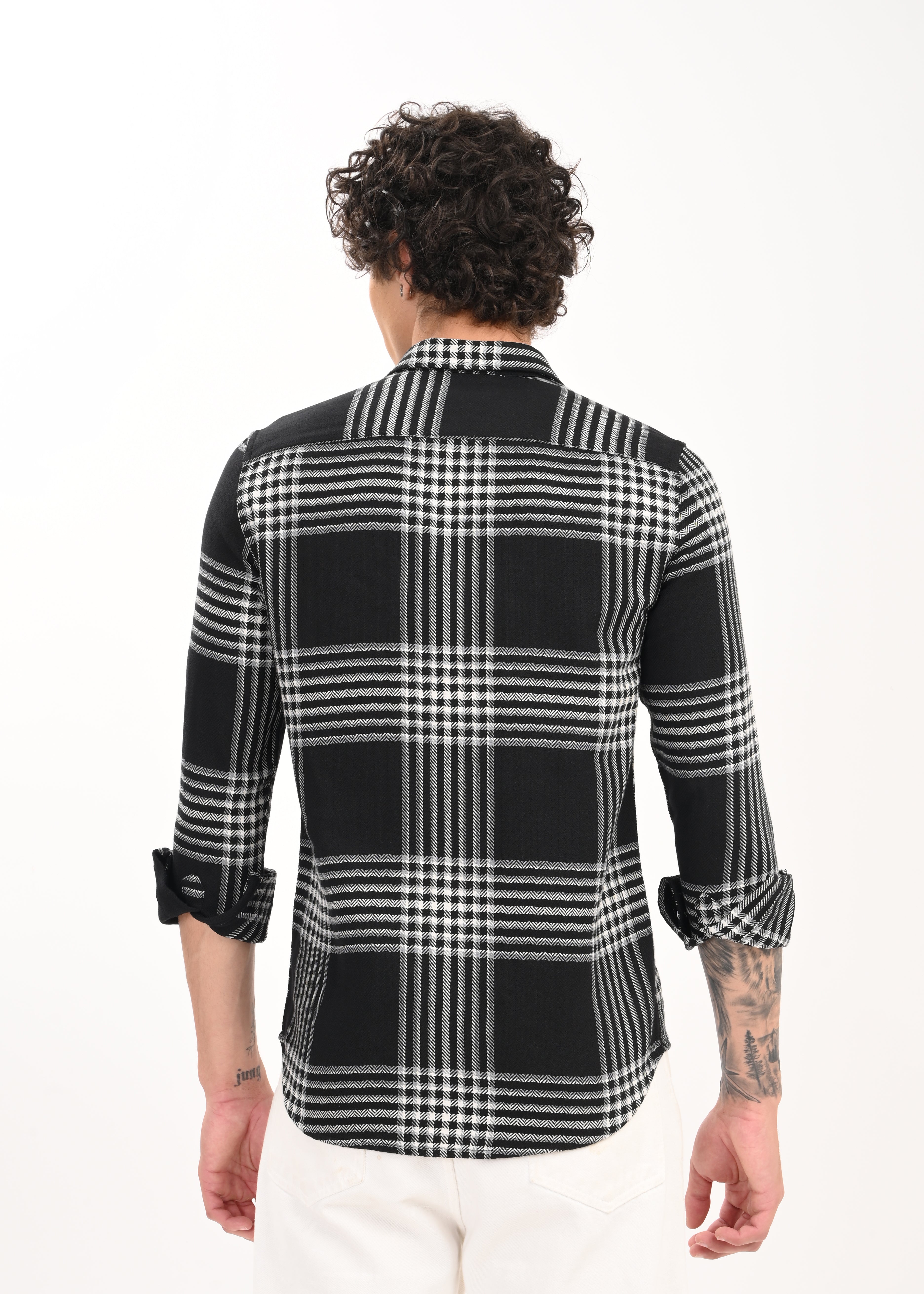 Men Black Classic Bold Checked Shirt