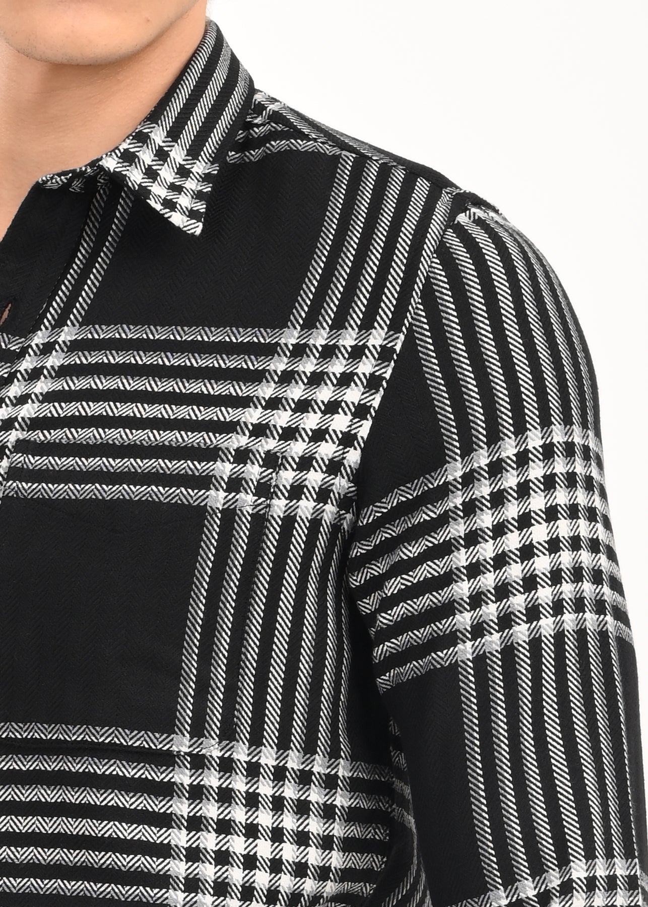 Men Black Classic Bold Checked Shirt