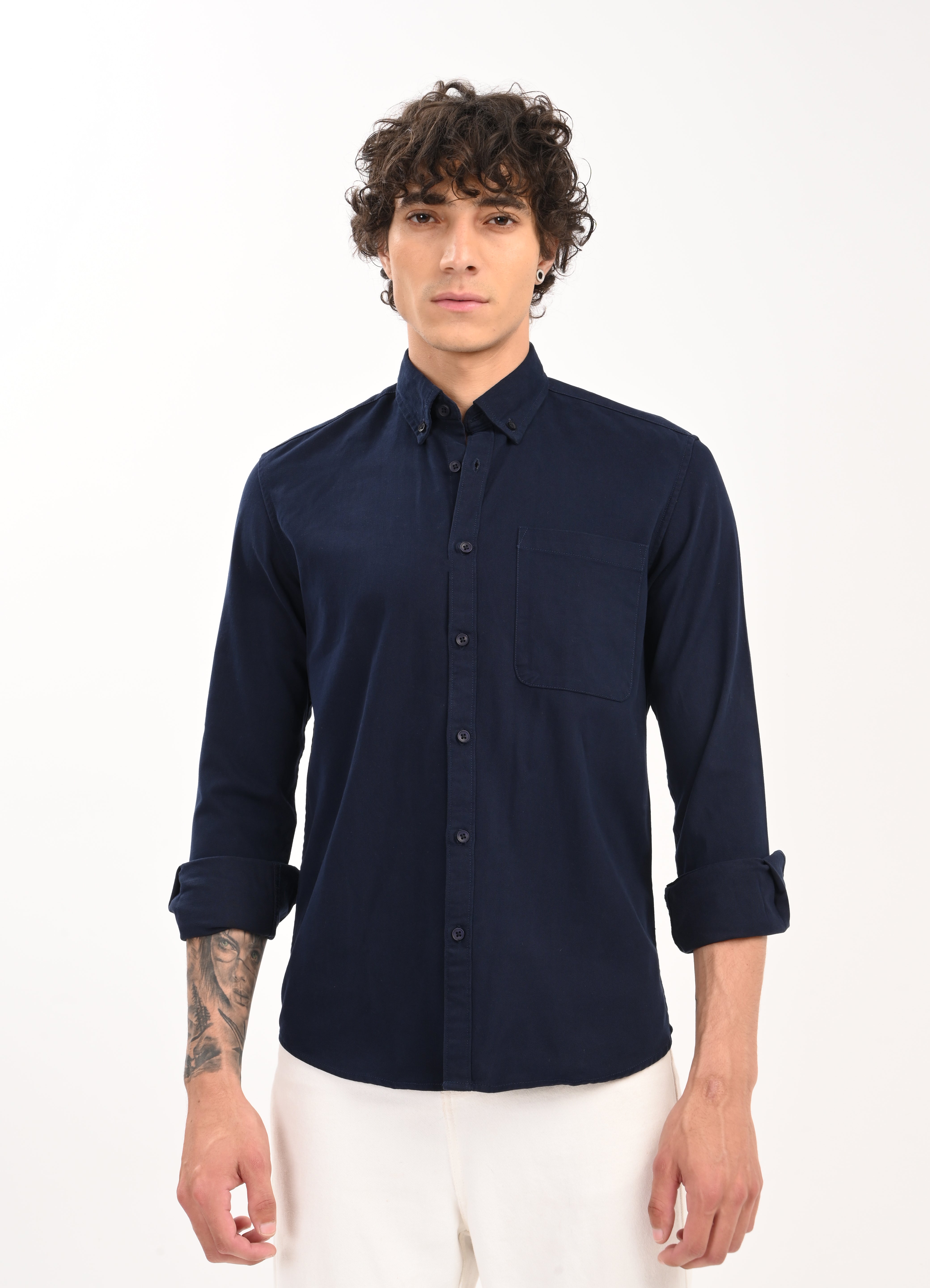 Men Navy Everyday Essential Solid Shirt