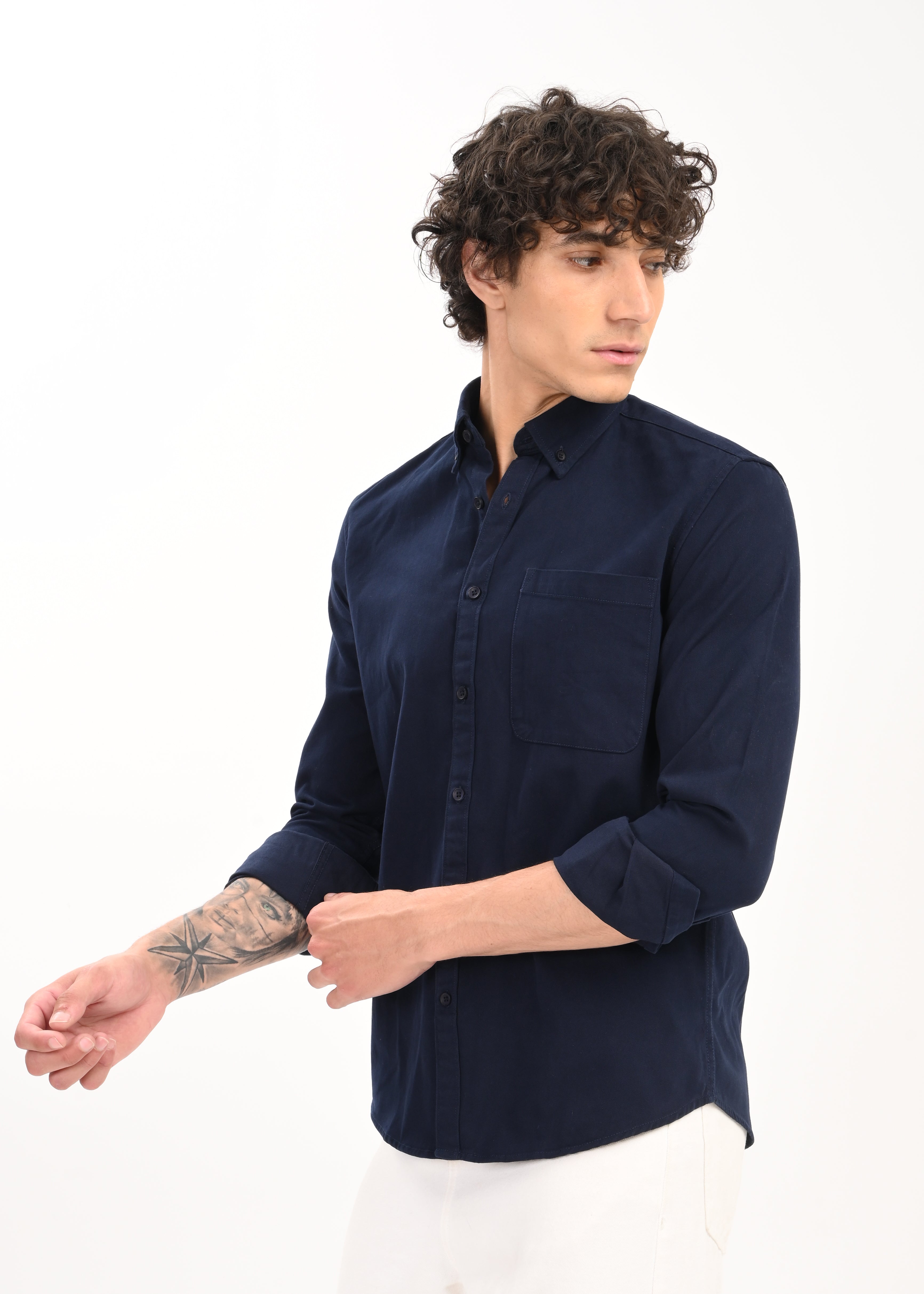 Men Navy Everyday Essential Solid Shirt
