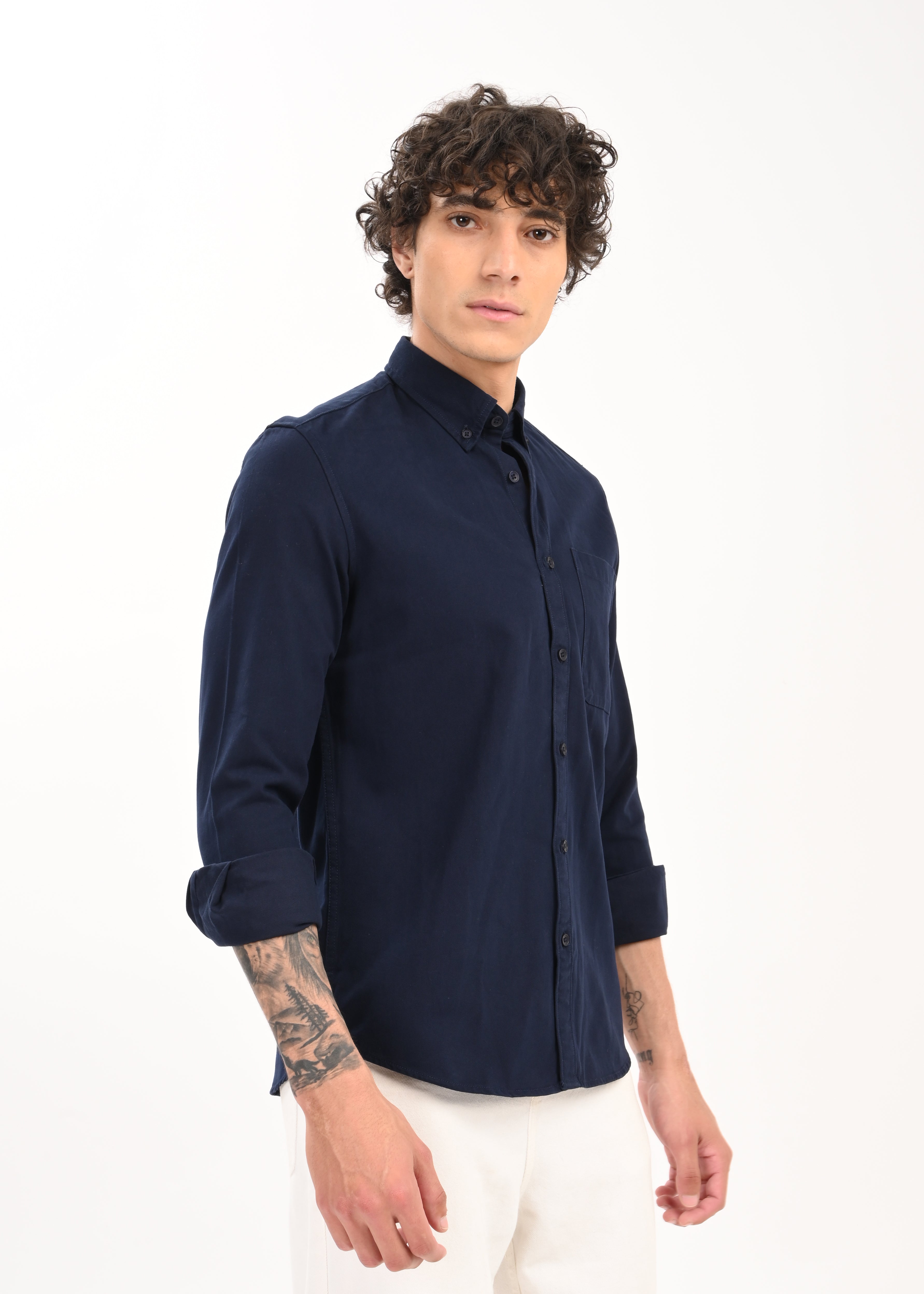 Men Navy Everyday Essential Solid Shirt