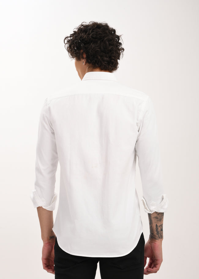 Men White Everyday Essential Solid Shirt