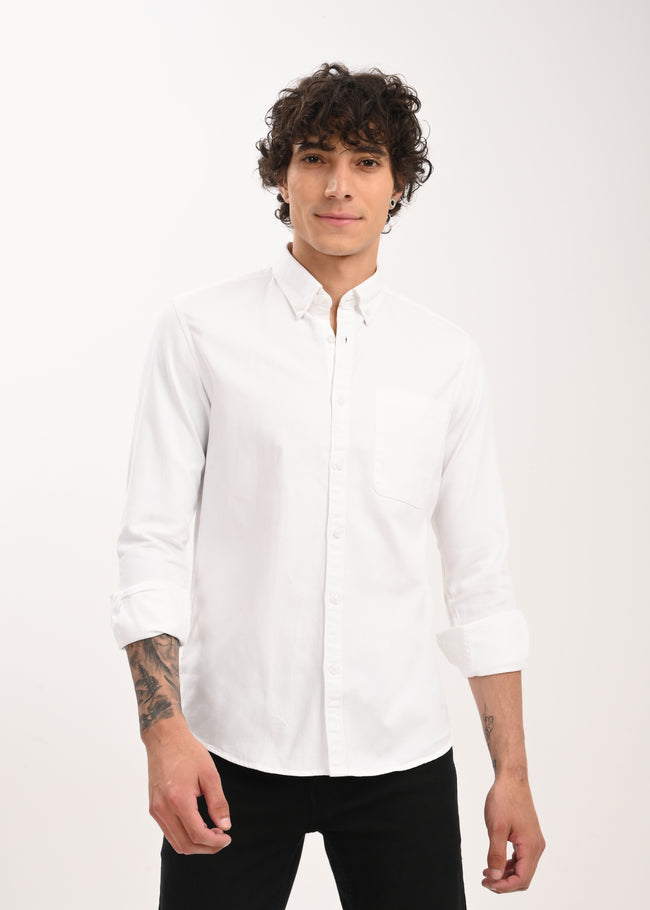 Men White Everyday Essential Solid Shirt