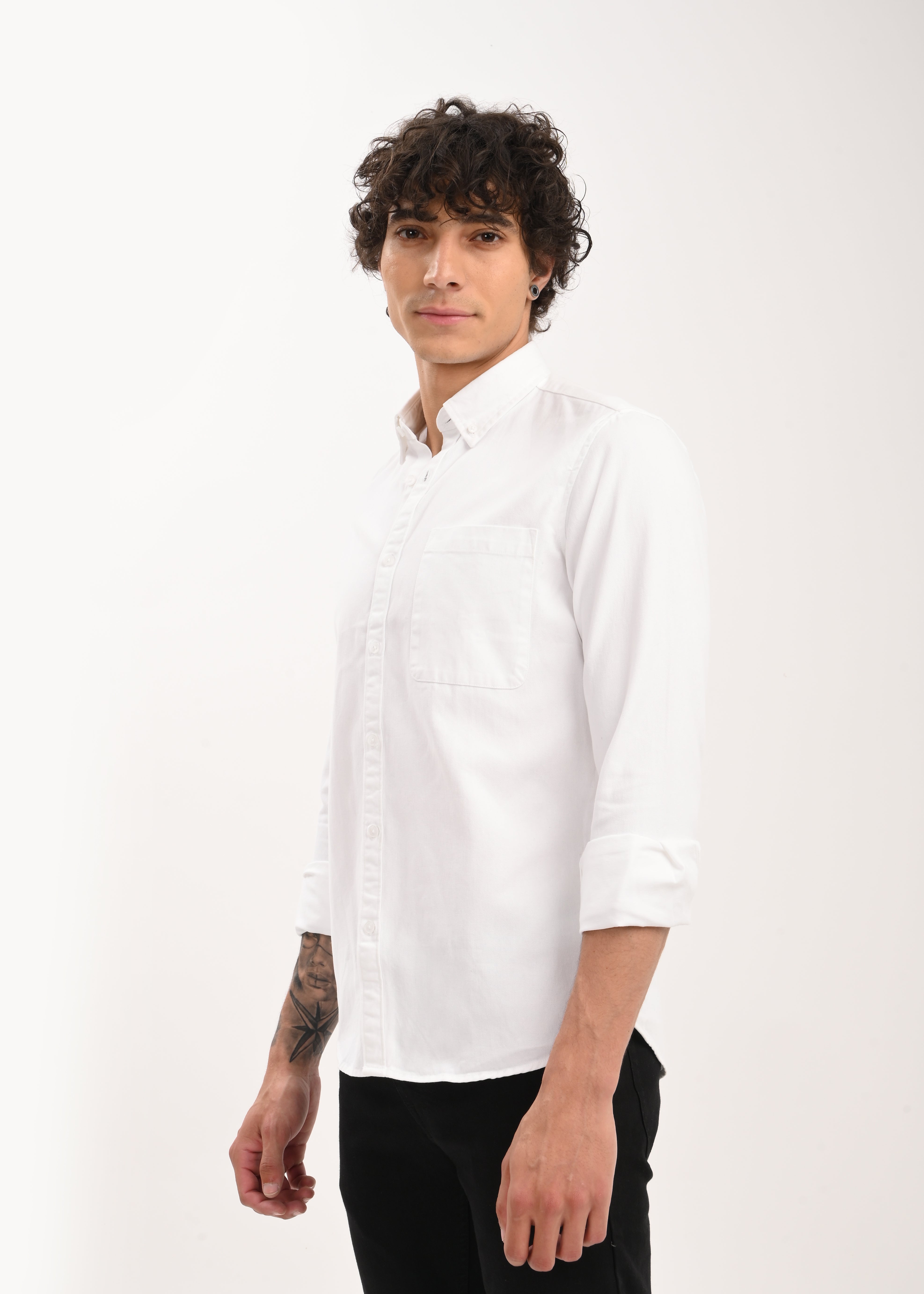 Men White Everyday Essential Solid Shirt