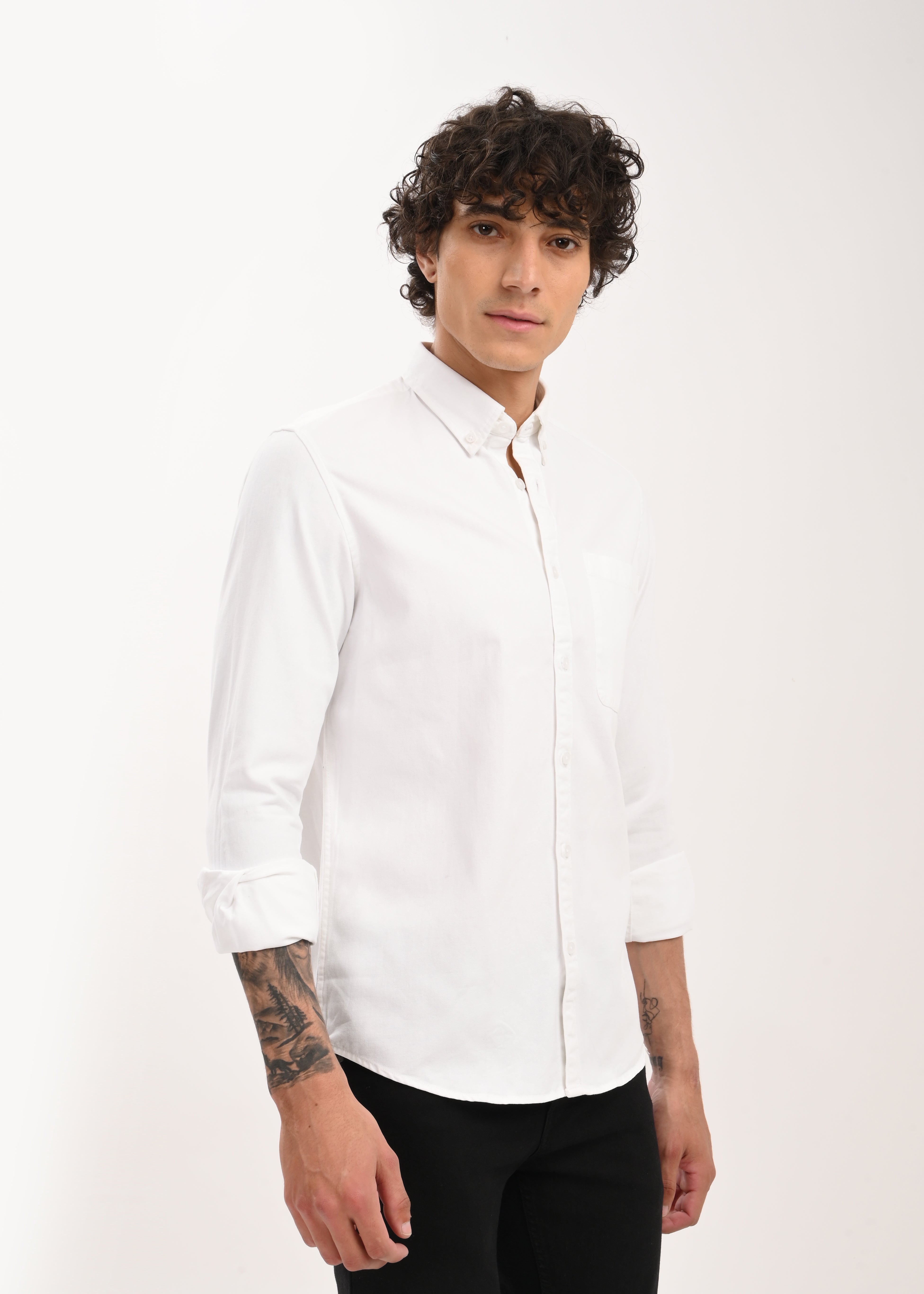 Men White Everyday Essential Solid Shirt