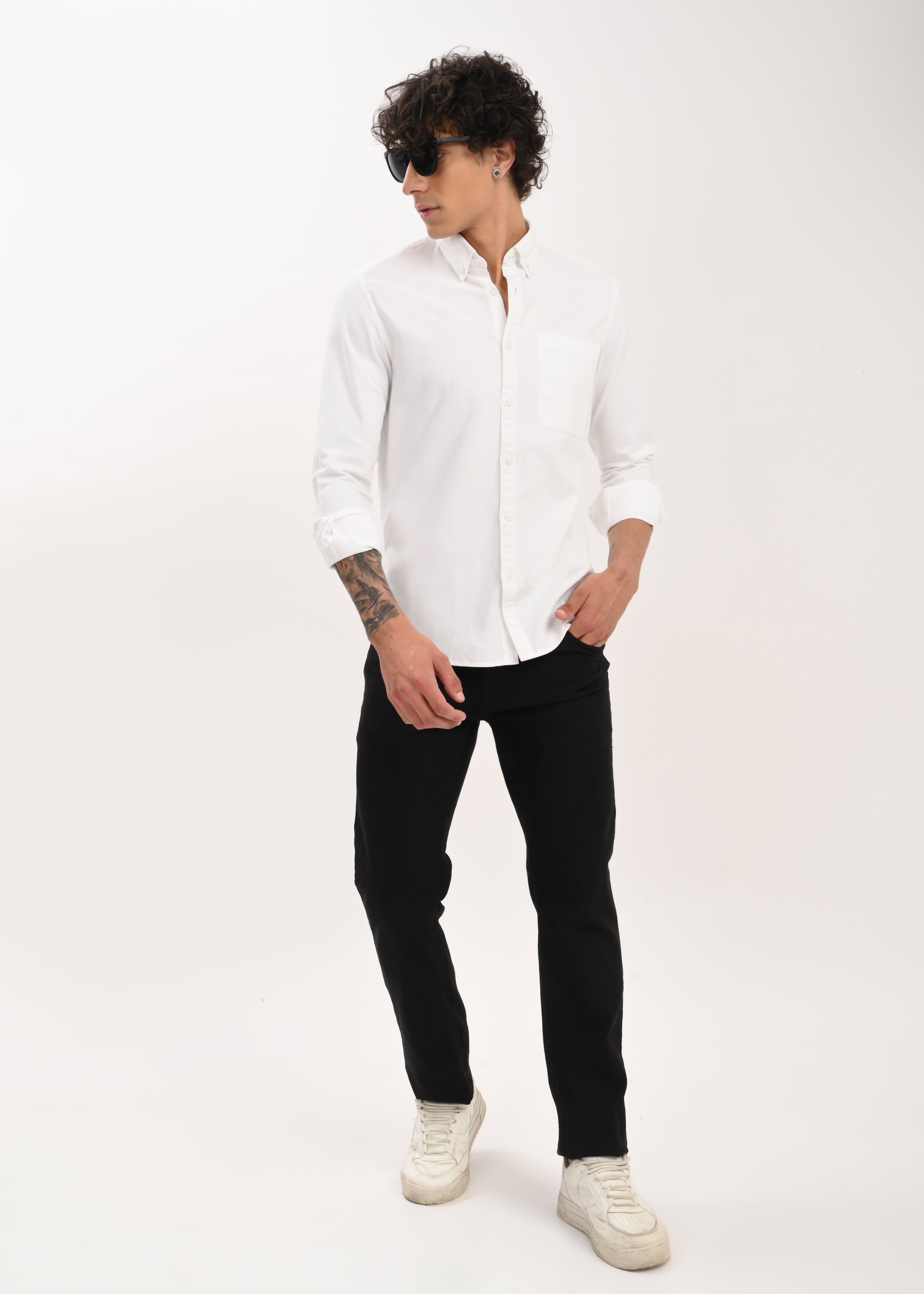 Men White Everyday Essential Solid Shirt