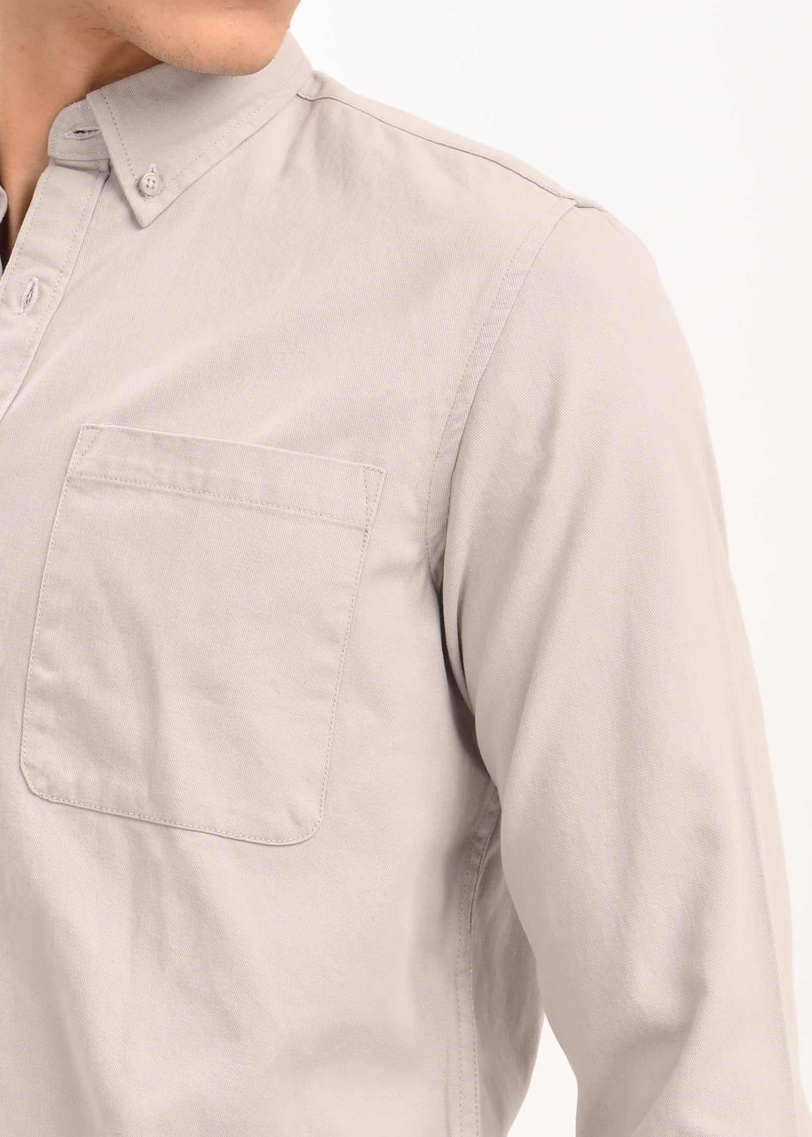 Men Grey Everyday Essential Solid Shirt