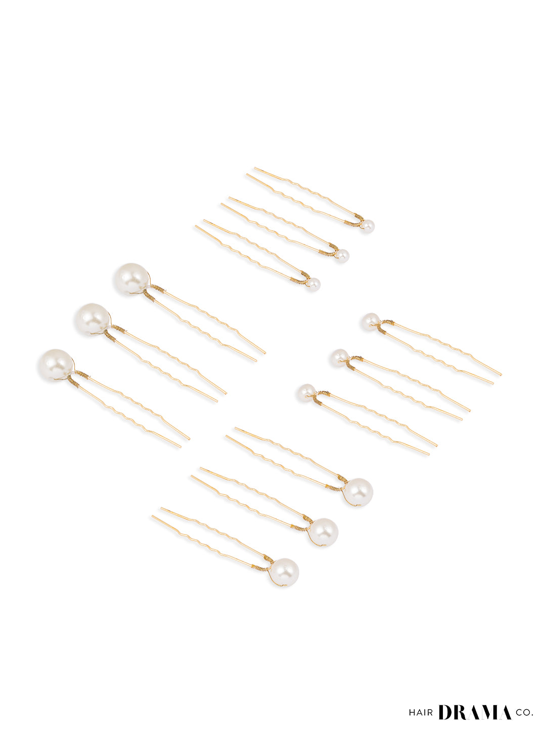 Women White Pearl Embellished Pins Set Of 12
