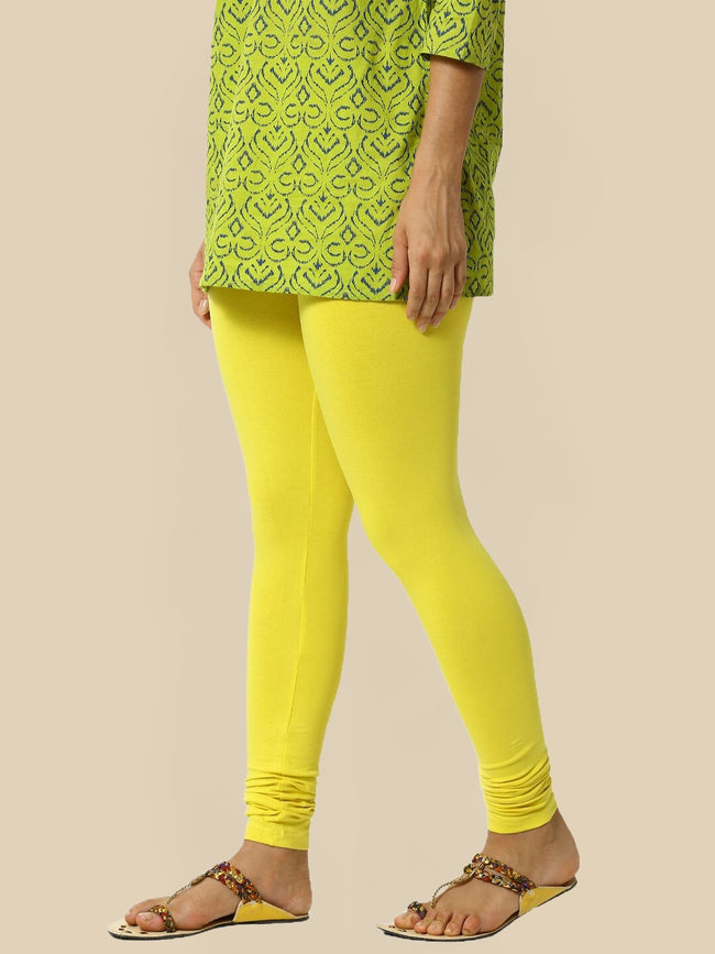 Women Yellow Casual Leggings