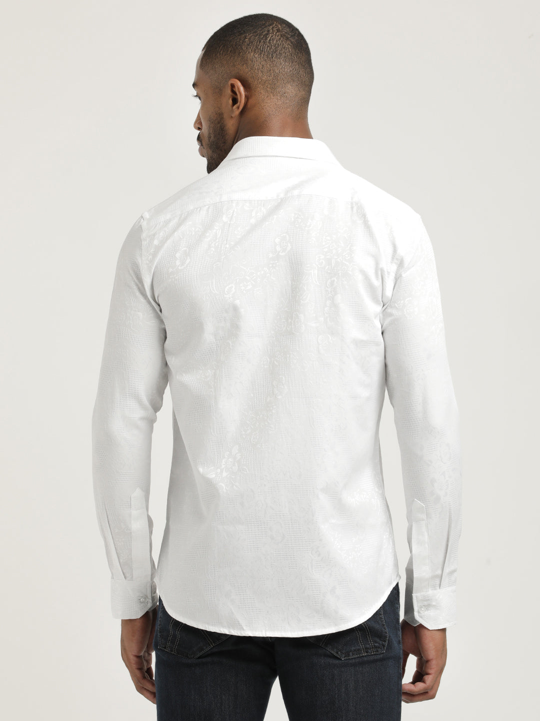 Men Nylon Self-Design Shirt