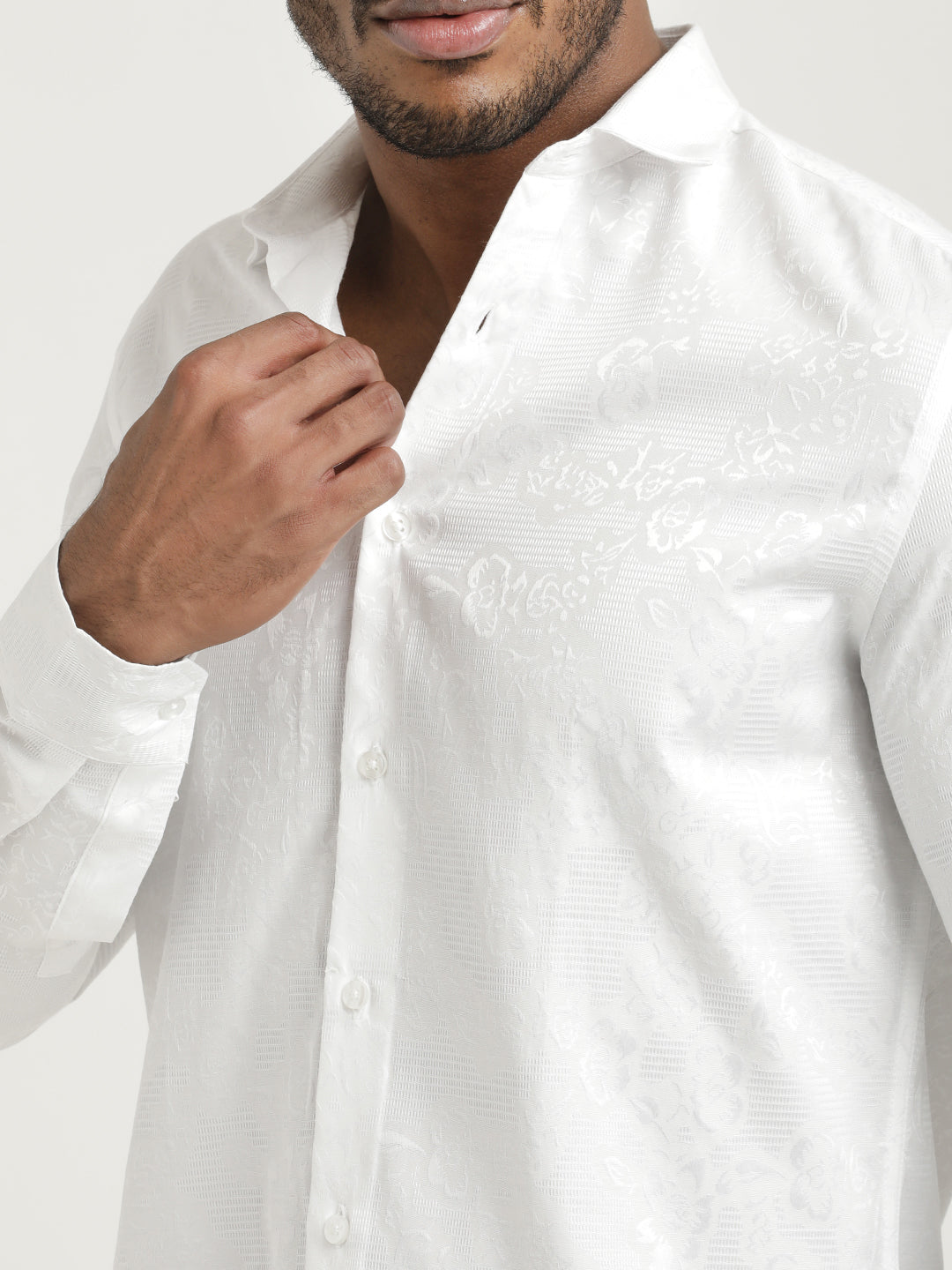 Men Nylon Self-Design Shirt