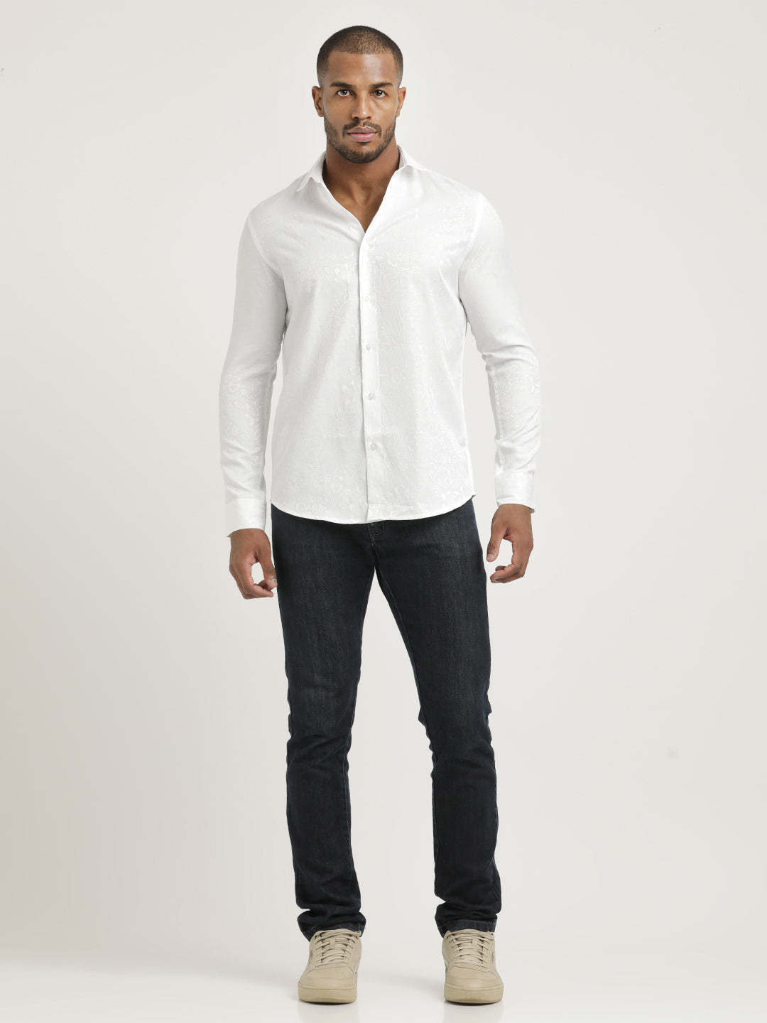Men Nylon Self-Design Shirt