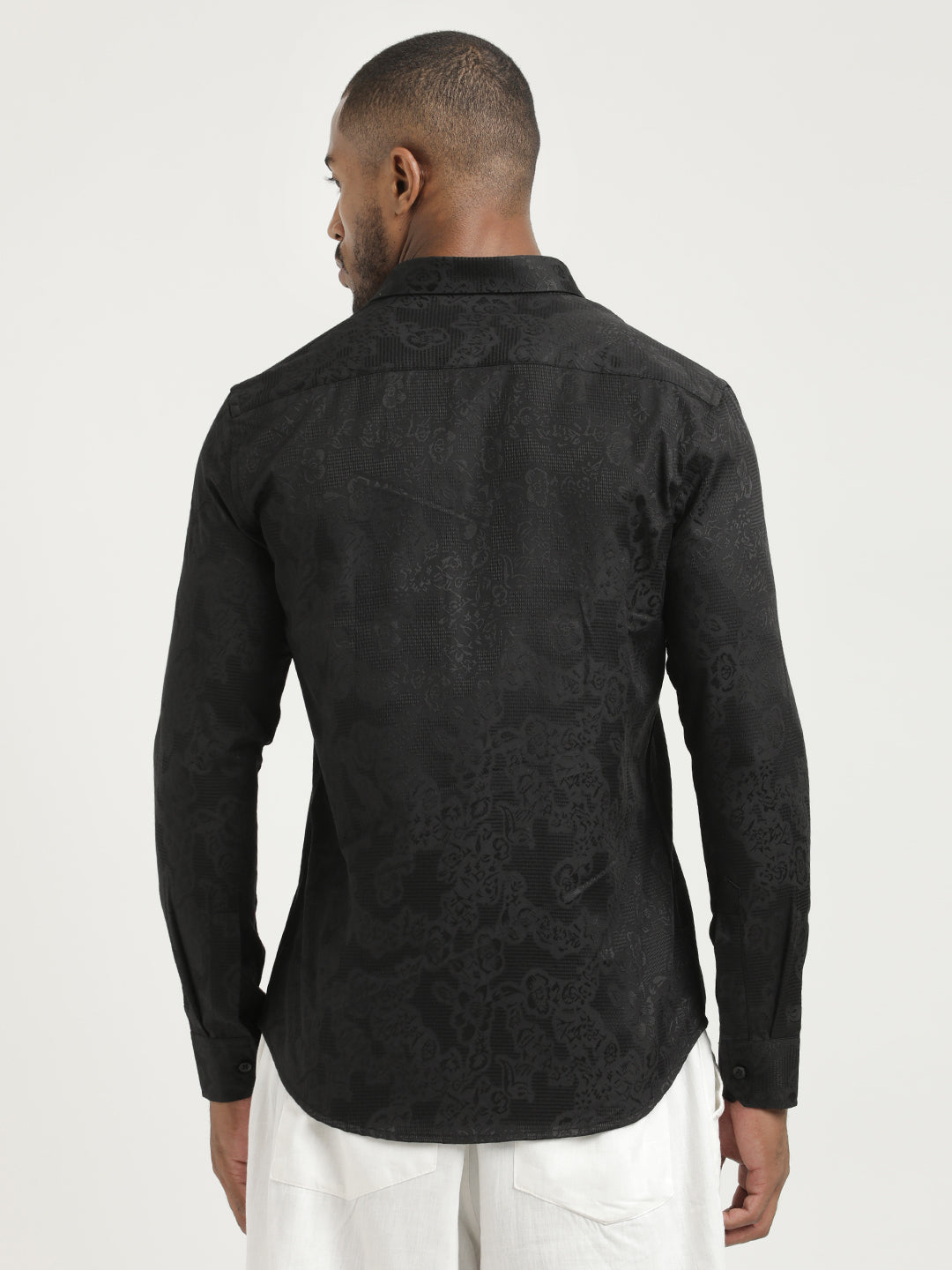 Men Nylon Self-Design Shirt