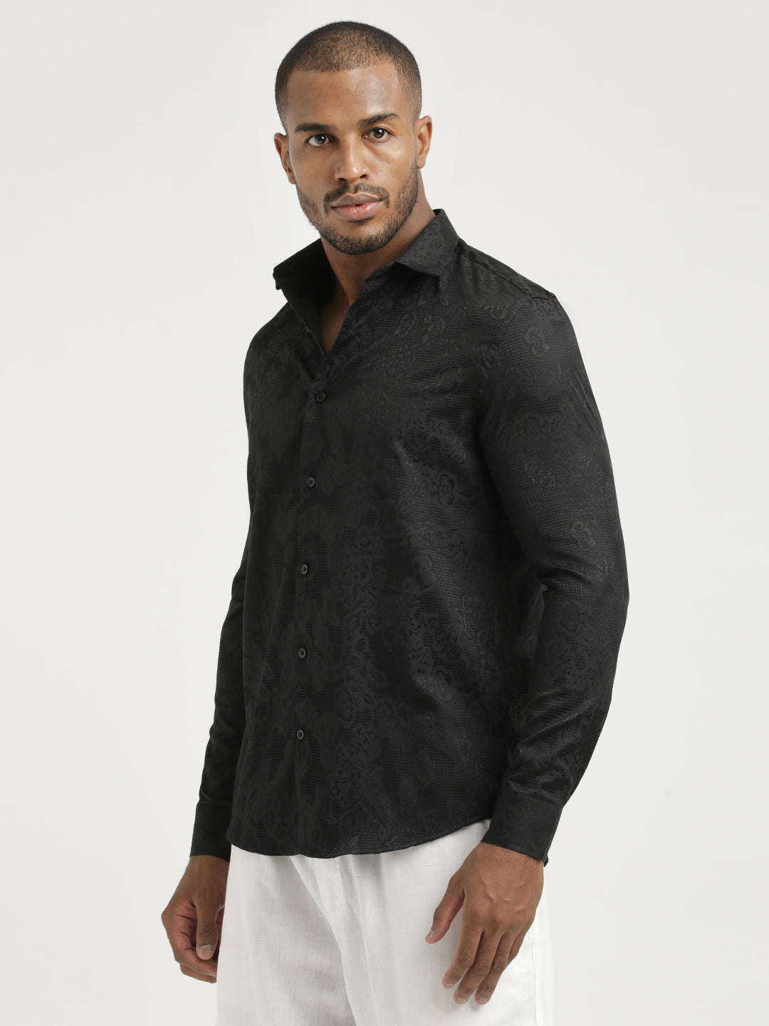 Men Nylon Self-Design Shirt