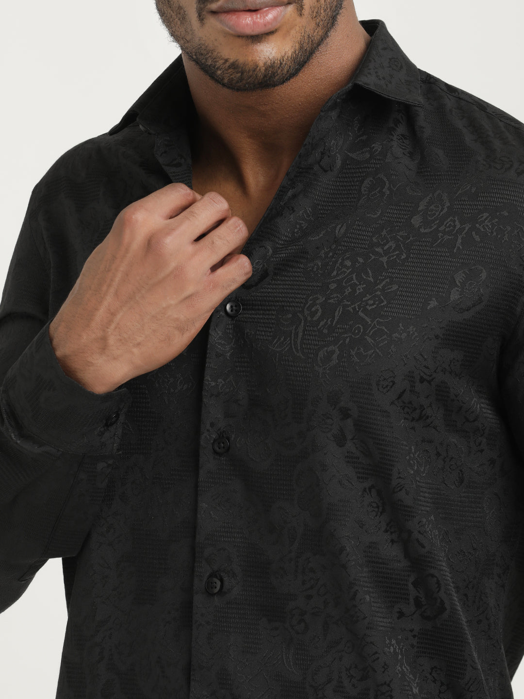 Men Nylon Self-Design Shirt
