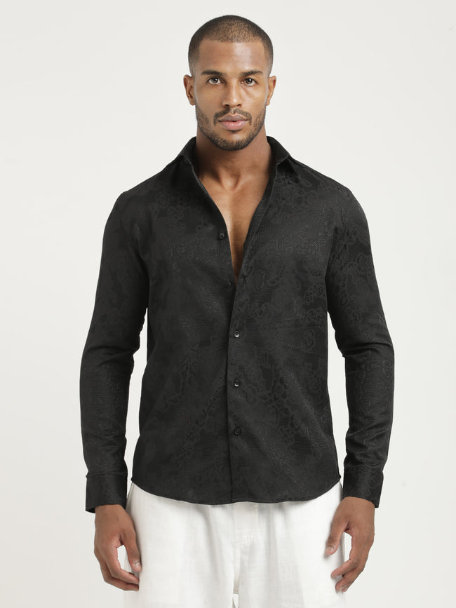 Men Nylon Self-Design Shirt
