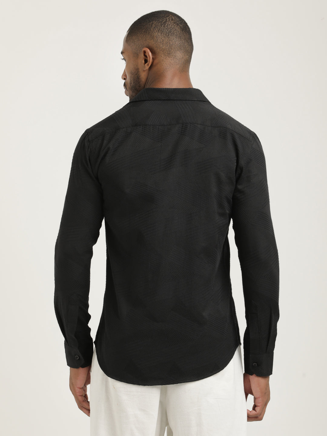 Men Nylon Self-Design Shirt