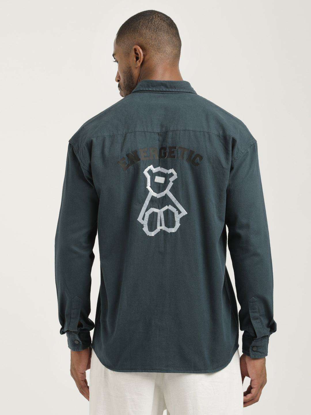 Men Cotton Shirt with Double Pockets