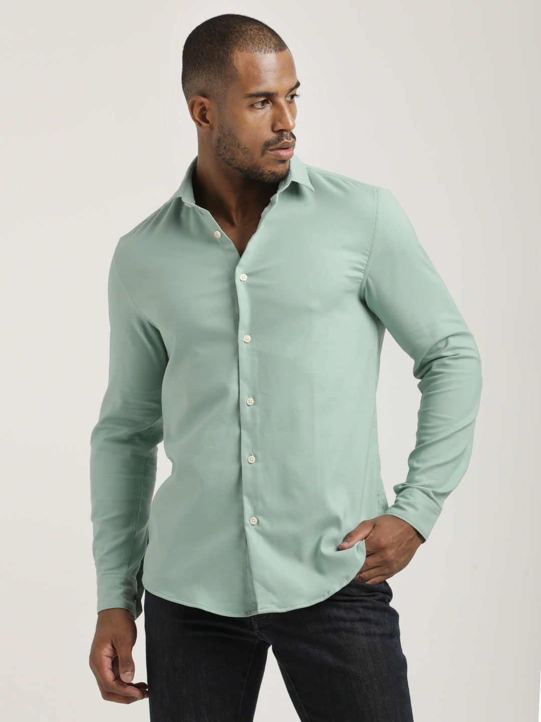 Men Cotton-Poly Lycra Blend Shirt