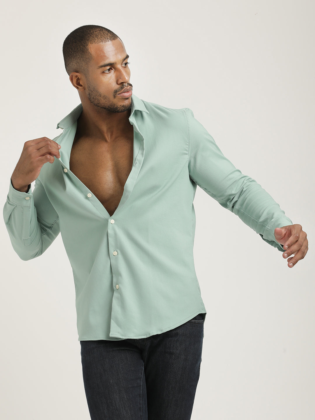 Men Cotton-Poly Lycra Blend Shirt