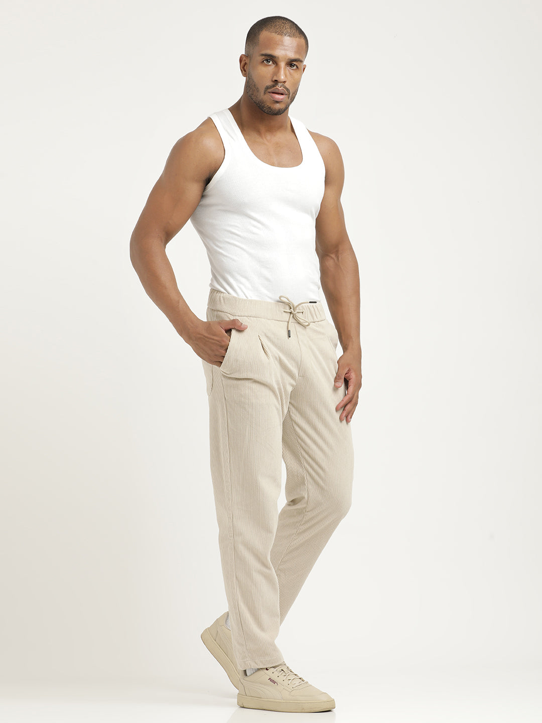Men Corduroy Trousers with 3 Pockets