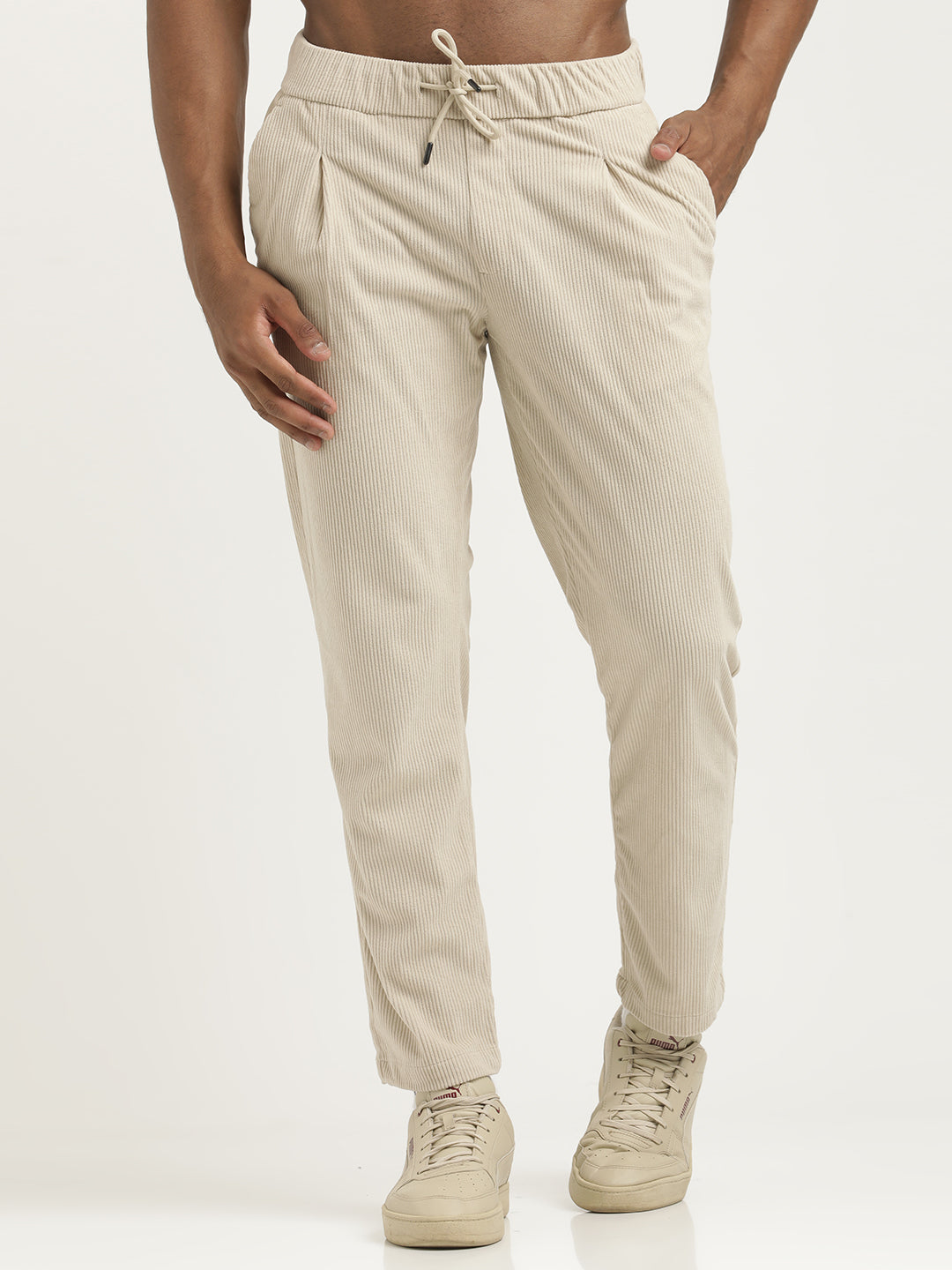 Men Corduroy Trousers with 3 Pockets