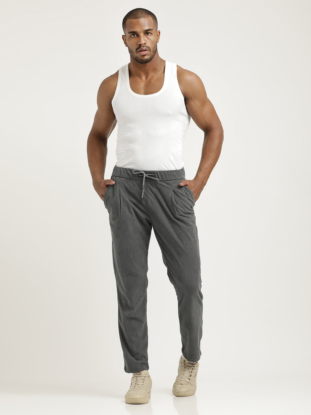 Men Corduroy Trousers with 3 Pockets