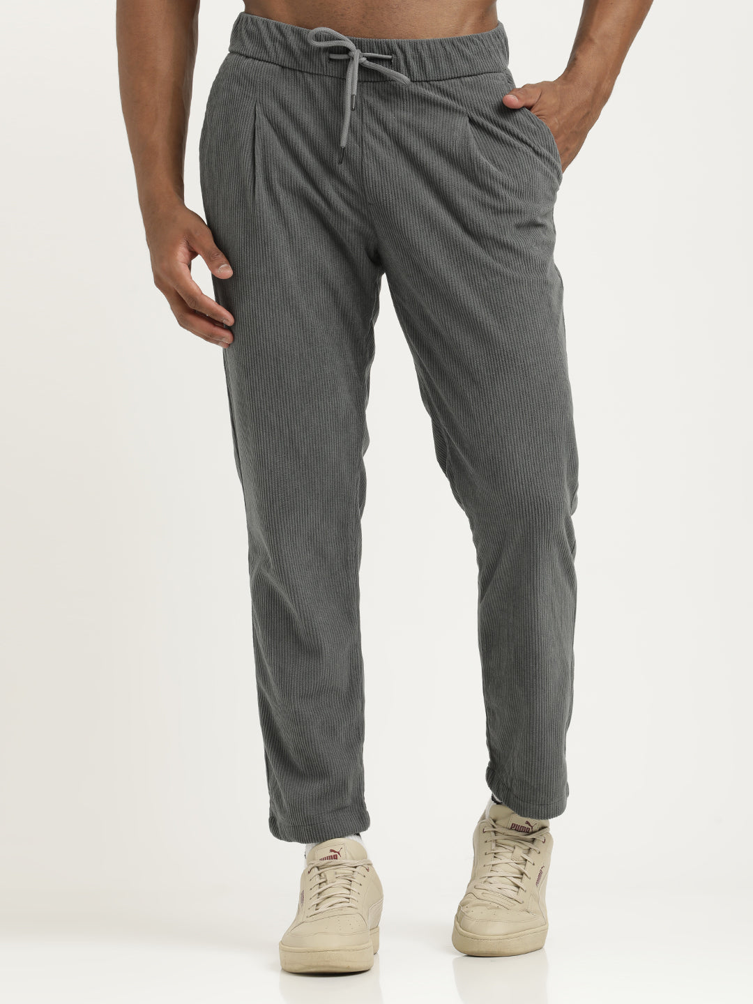 Men Corduroy Trousers with 3 Pockets