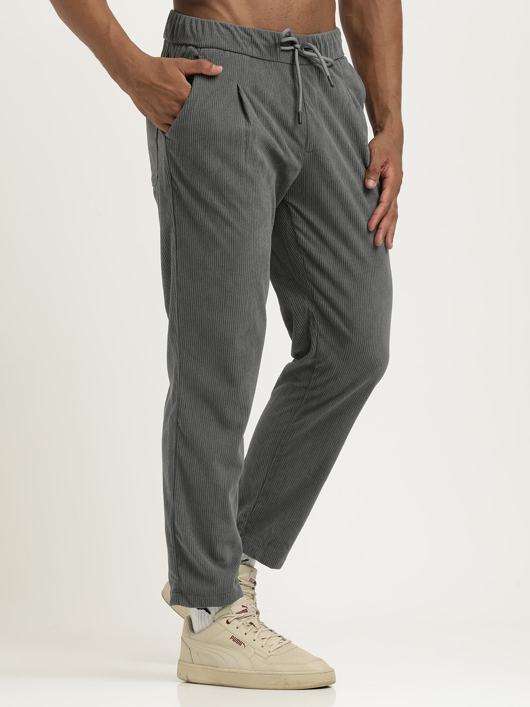 Men Corduroy Trousers with 3 Pockets