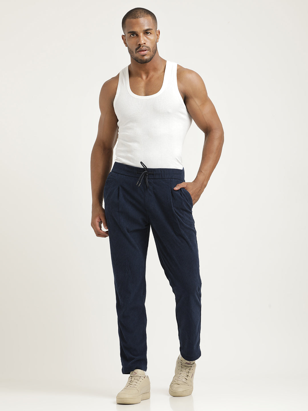 Men Corduroy Trousers with 3 Pockets