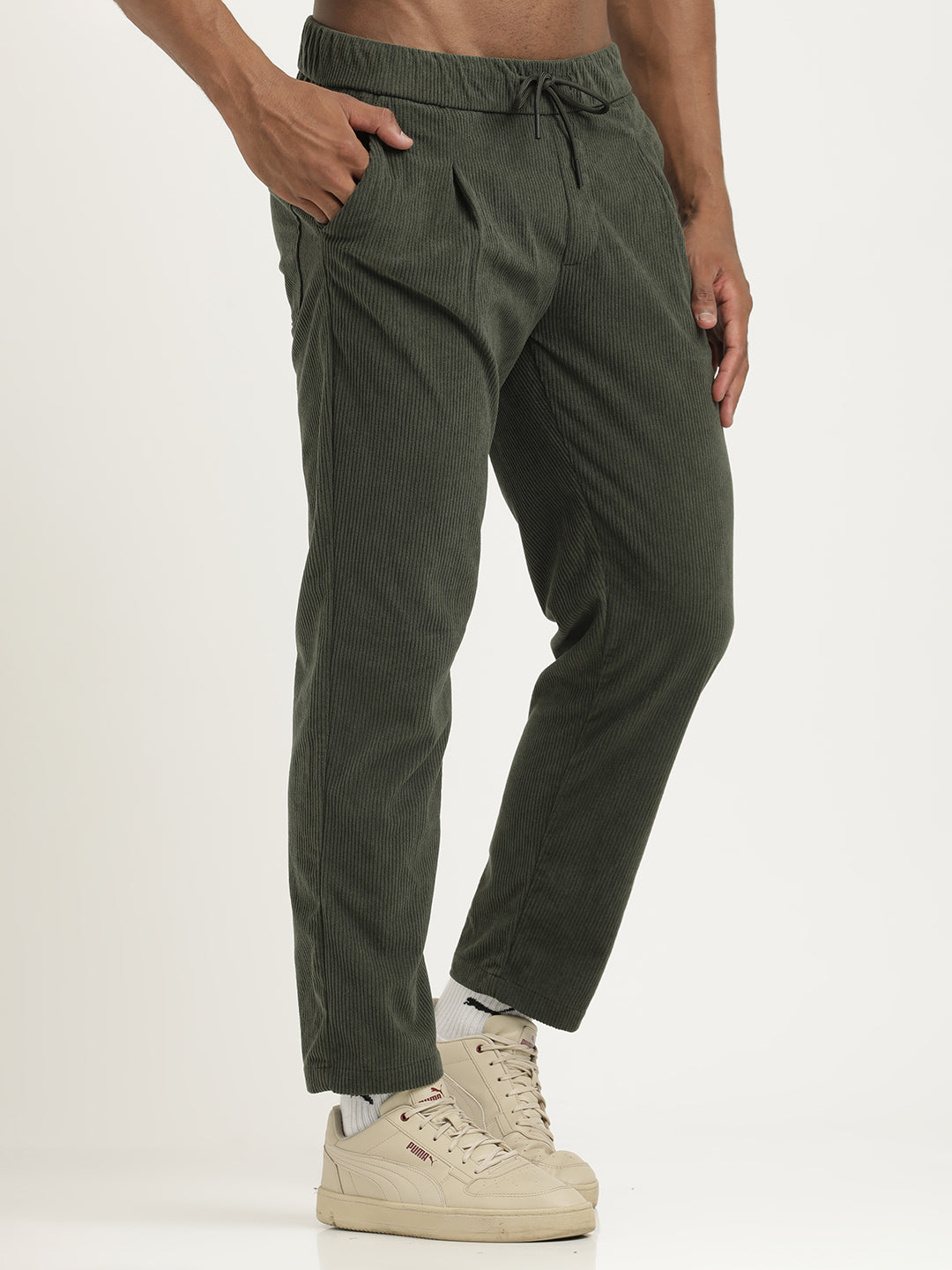 Men Corduroy Trousers with 3 Pockets