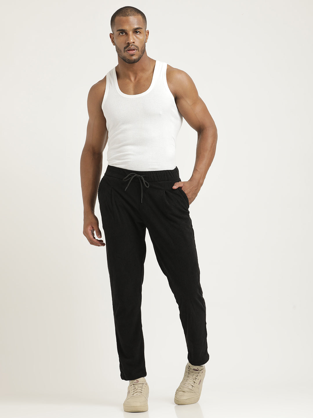 Men Corduroy Trousers with 3 Pockets