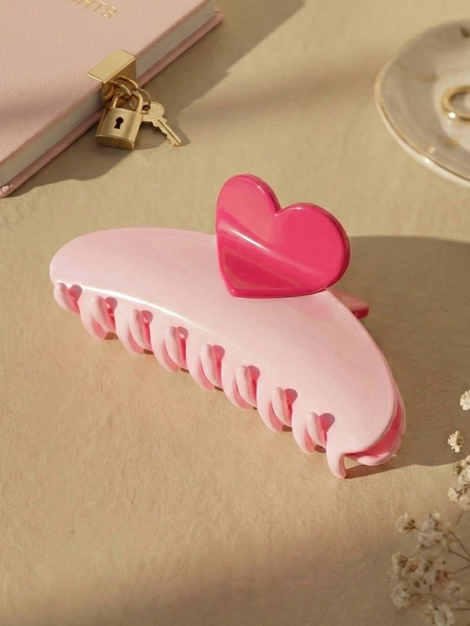 Pink Love Lock Claw Clip